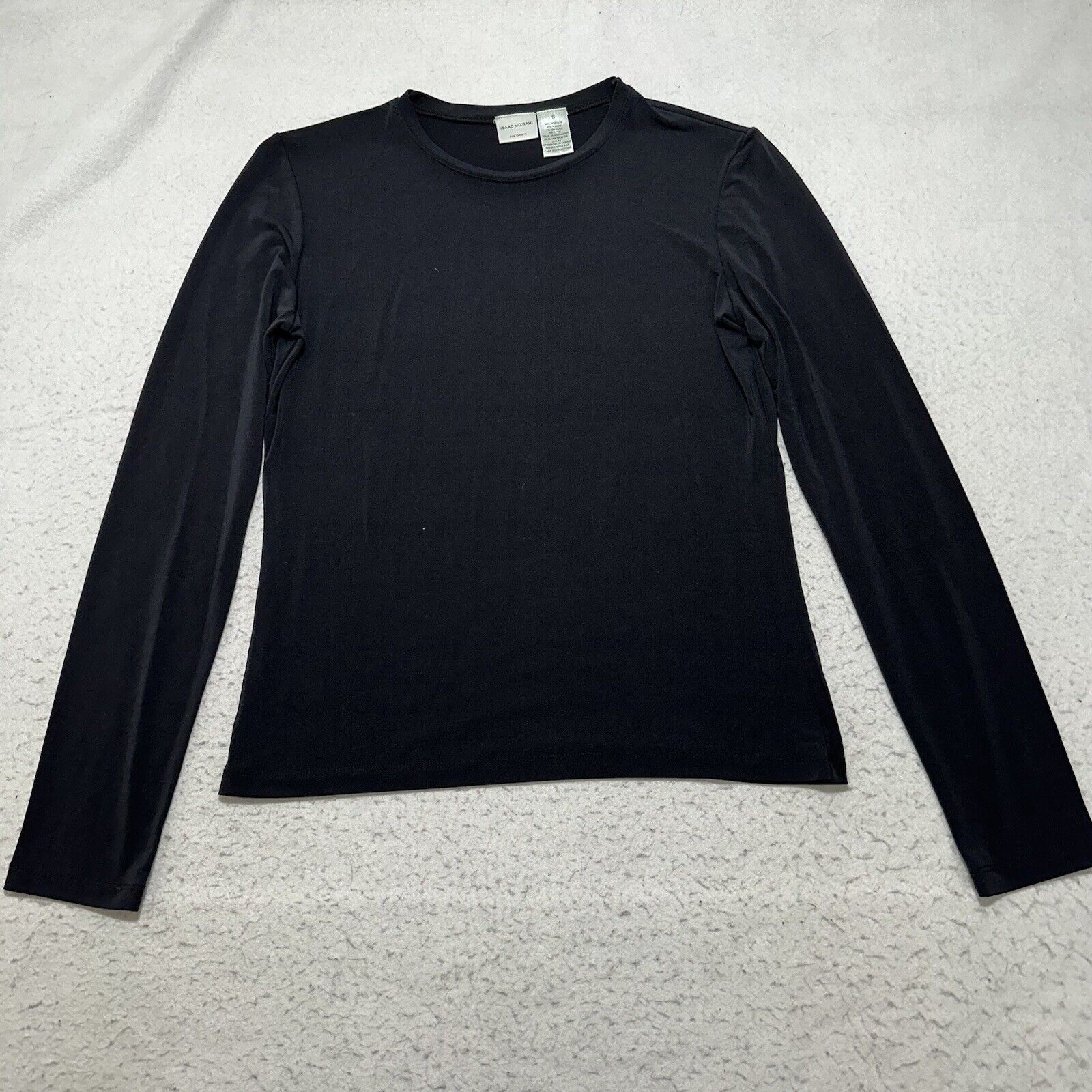 Isaac Mizrahi Isaac Mizrahi Small Short Sleeve Acetate Blend Black T Shirt Size S / US 4 / IT 40 - 1 Thumbnail