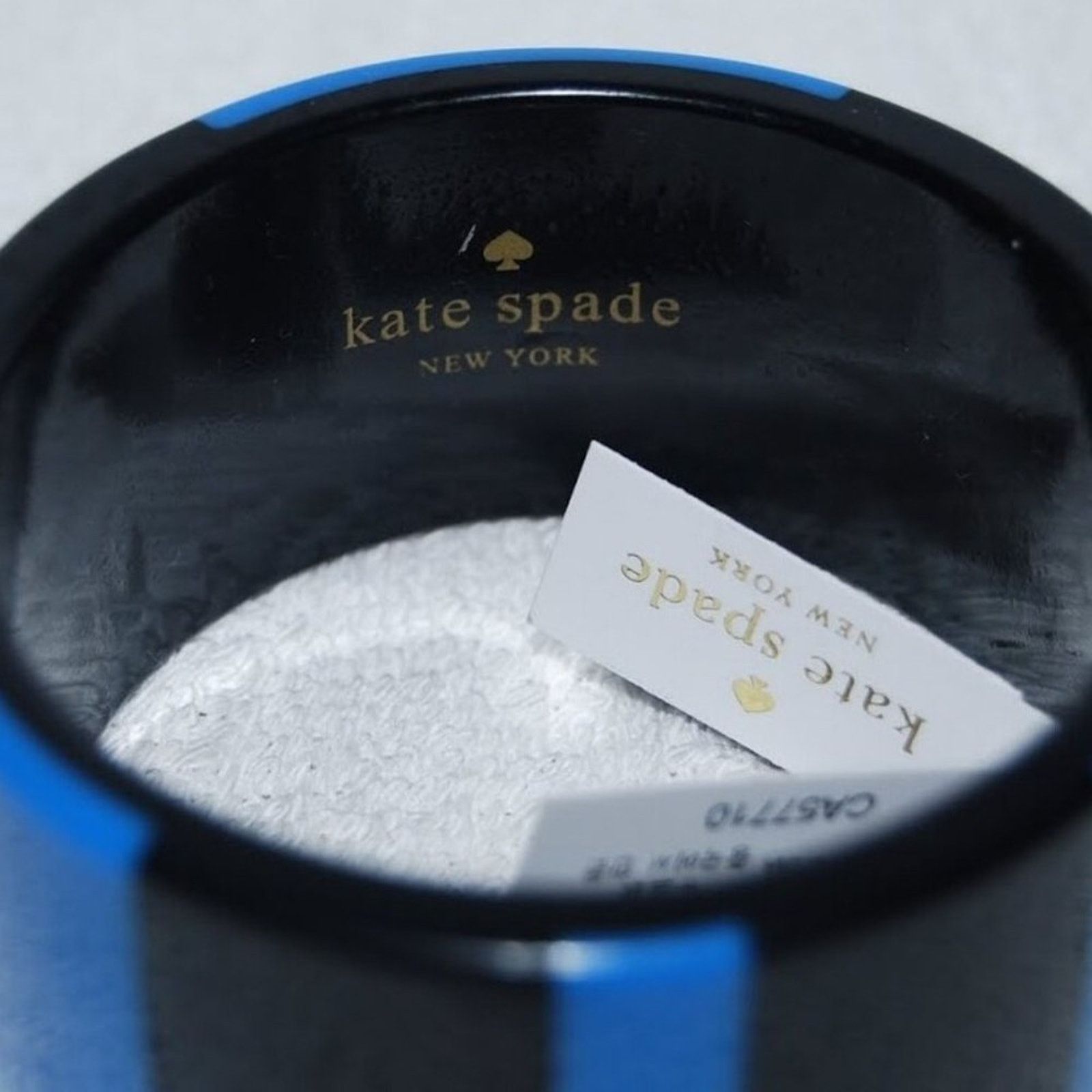 Kate Spade Kate Spade Bronwyn Blue and Black Pin Stripes Bangle Resin Size ONE SIZE - 3 Thumbnail