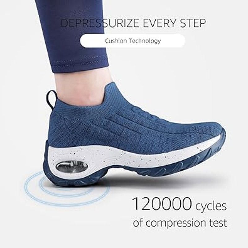 Other STQ Women's 7.5 Blue Mesh Slip-On Arch Support Walking Shoes Size US 7.5 / IT 37.5 - 4 Thumbnail