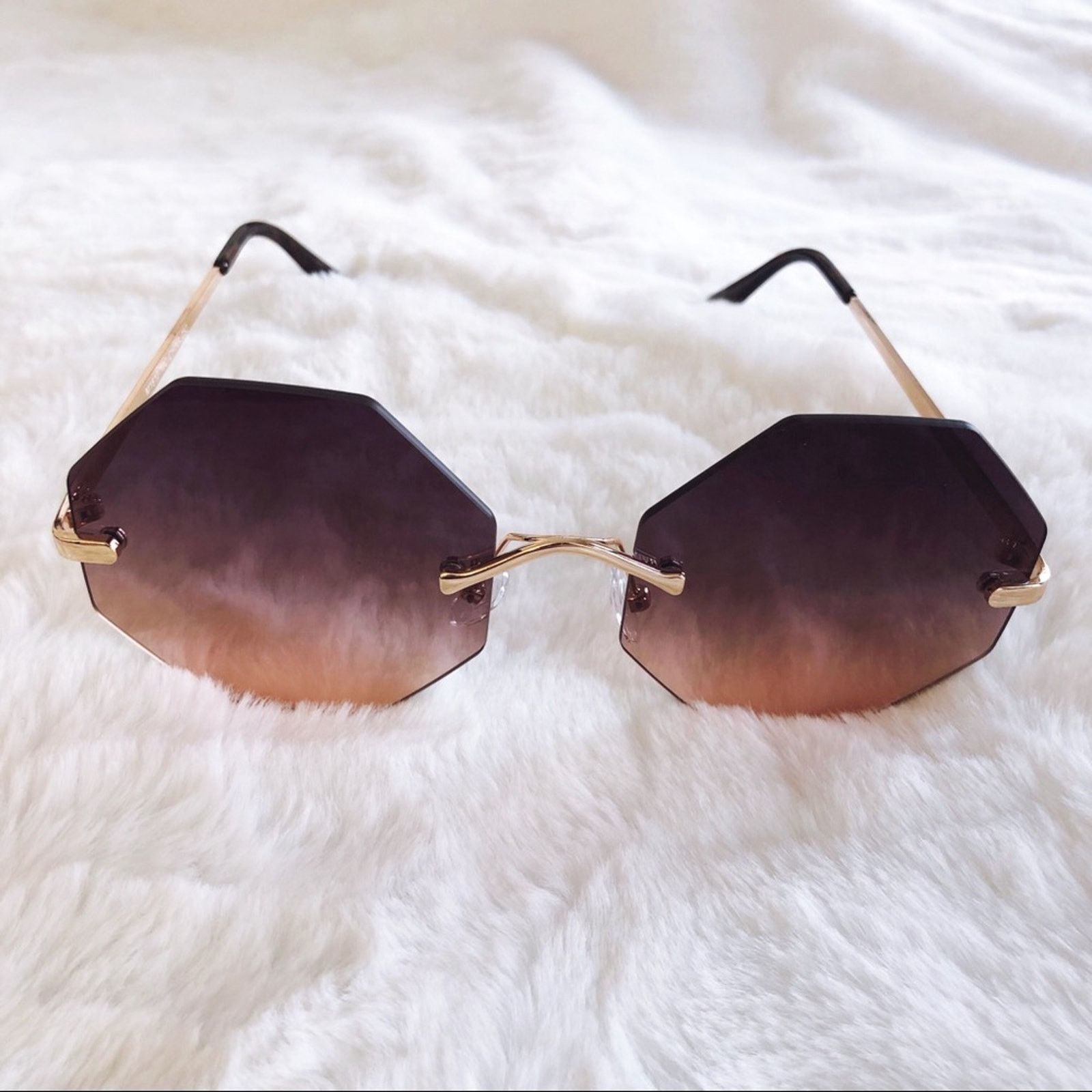 Other Alaiya Purple Octogonal Ombre Sunglasses Size ONE SIZE - 5 Thumbnail