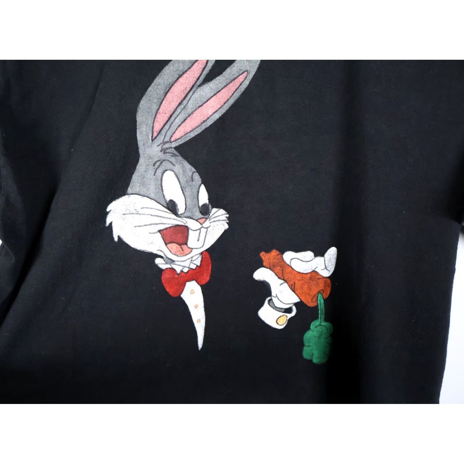 Fruit Of The Loom VINTAGE 90s Bugs Bunny T-Shirt Fruit of the Loom Black XL Adult Men Short Sleeve Crew Neck Cotton Size US XL / EU 56 / 4 - 7 Thumbnail