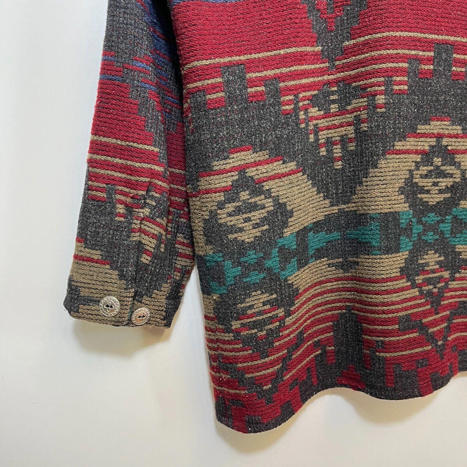 L.L. Bean × Vintage Vintage 90s L.L.Bean Aztec Print Heavy Wool Jacket Size 46/L Size L / US 10 / IT 46 - 10 Thumbnail