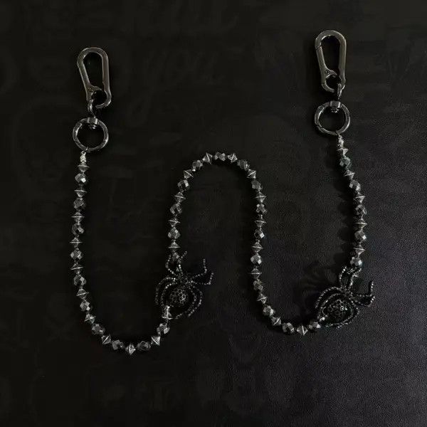Jewelry Black Beaded Spider Chain Men's Accessory, Gothic Style Size ONE SIZE - 8 Thumbnail
