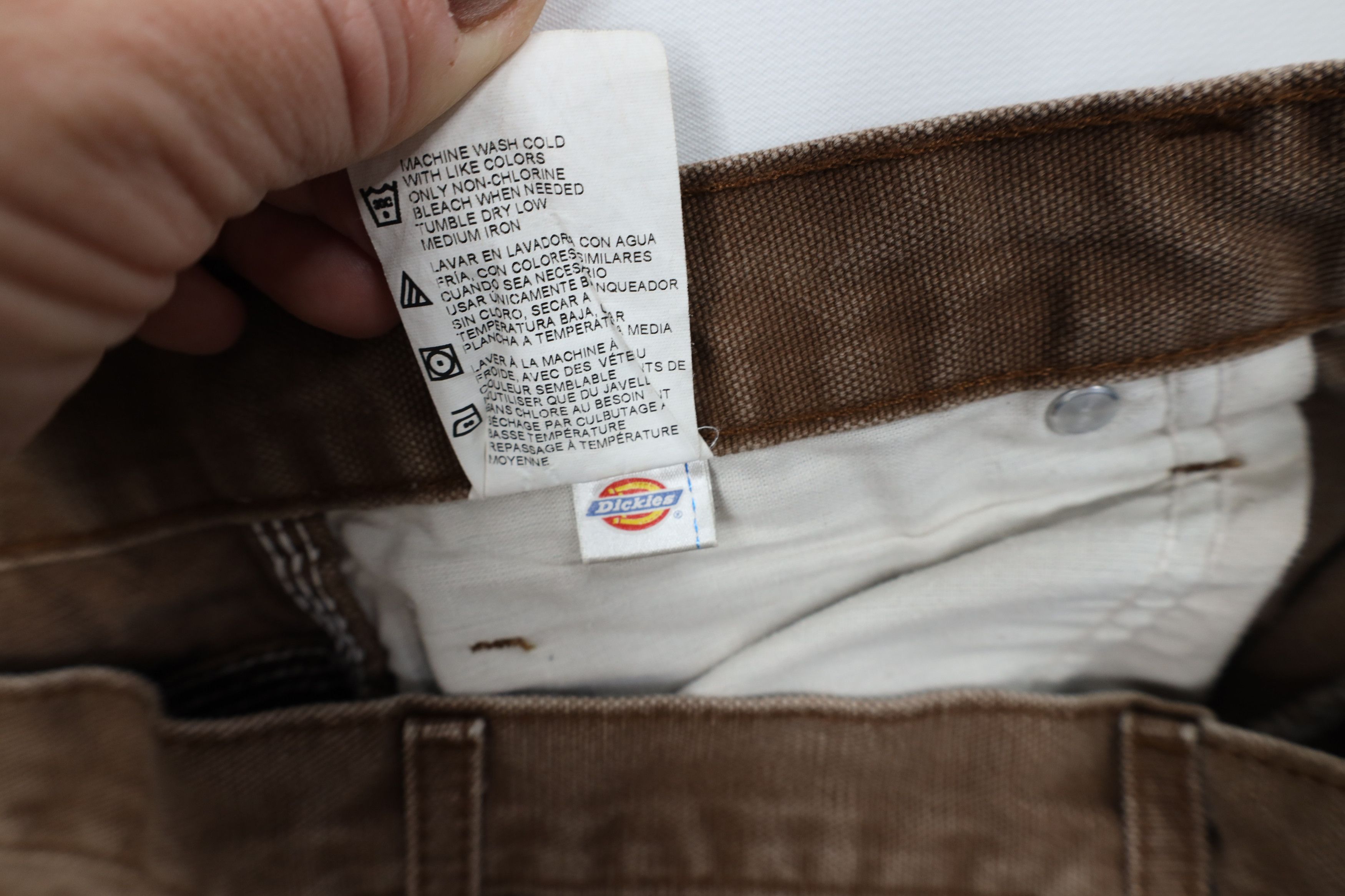 Dickies Vintage Y2K Dickies Wide Leg Dungaree Pants Brown Cotton Size US 38 / EU 54 - 8 Thumbnail