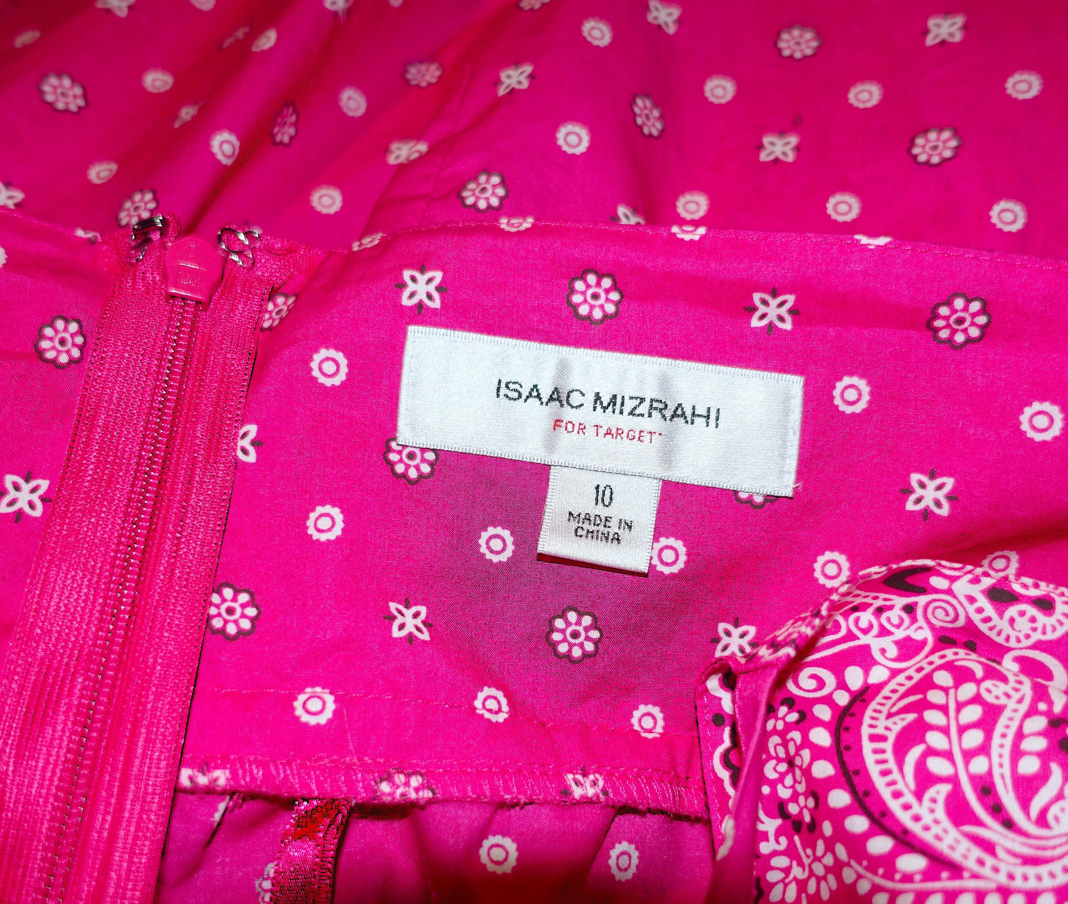 Isaac Mizrahi Isaac Mizrahi Pink White Bandana Halter Dress 10 Size L / US 10 / IT 46 - 7 Thumbnail