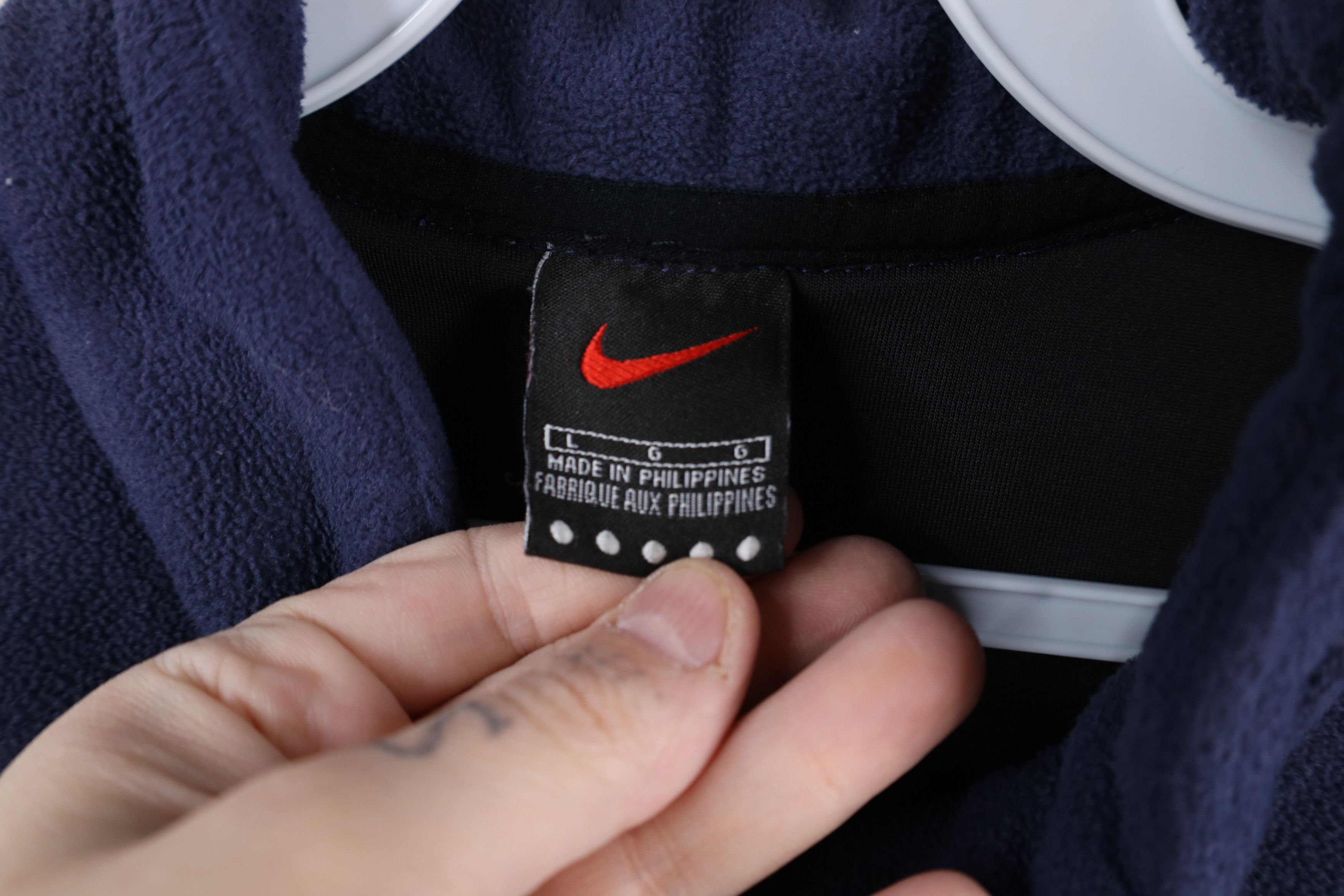Nike × Vintage Vintage 90s Nike Alpha Project Swoosh Fleece Sweater Blue Size US L / EU 52-54 / 3 - 9 Thumbnail