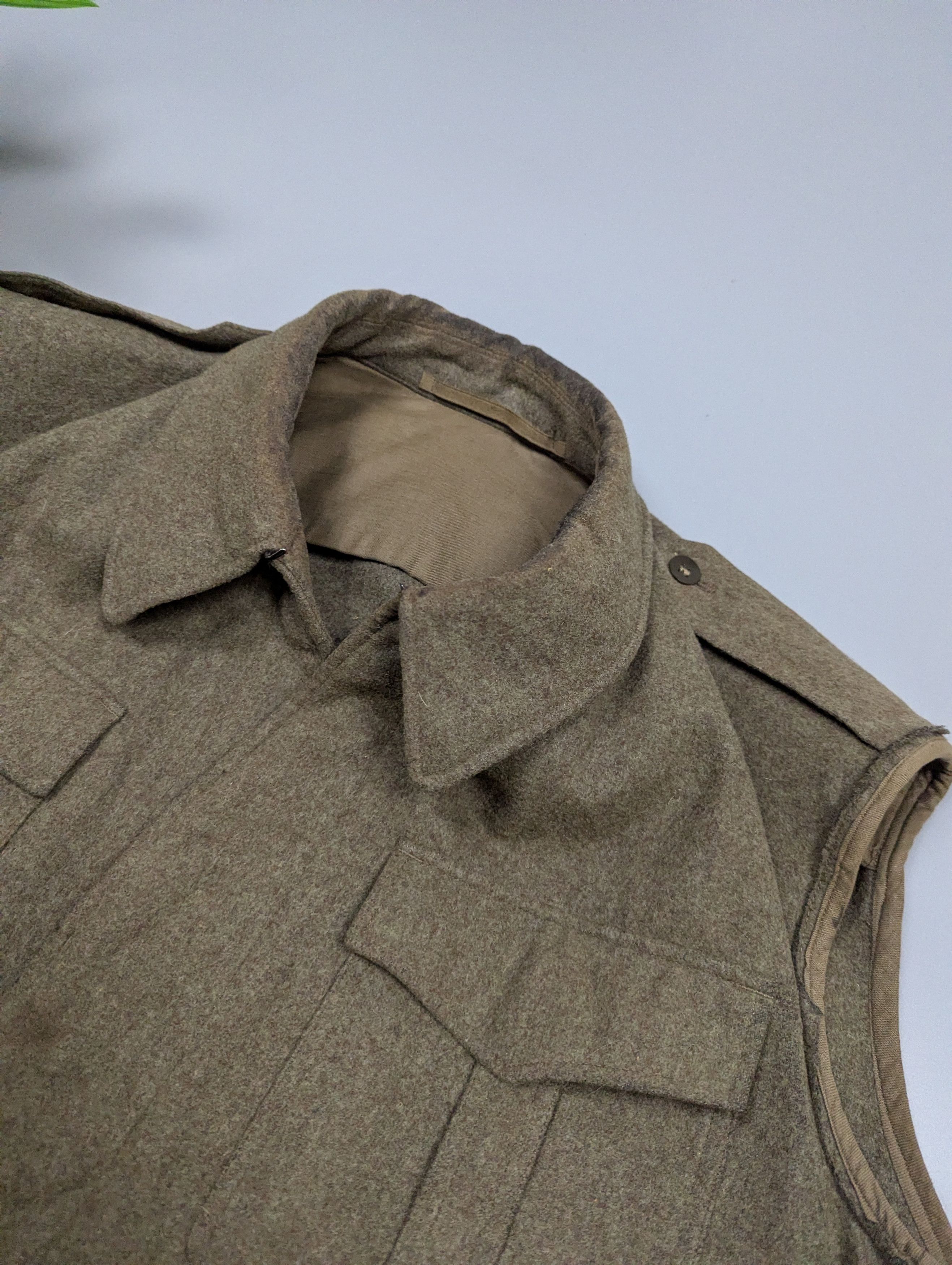 Vintage VTG 1960 Military German Wool Army Vest / Sleeveless Jacket Size US M / EU 48-50 / 2 - 6 Thumbnail