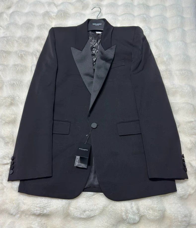 Yves Saint Laurent Saint Laurent 23 Show Style Wide Smoking Suit Coat 2502-Ne Size US S / EU 44-46 / 1 - 1 Thumbnail