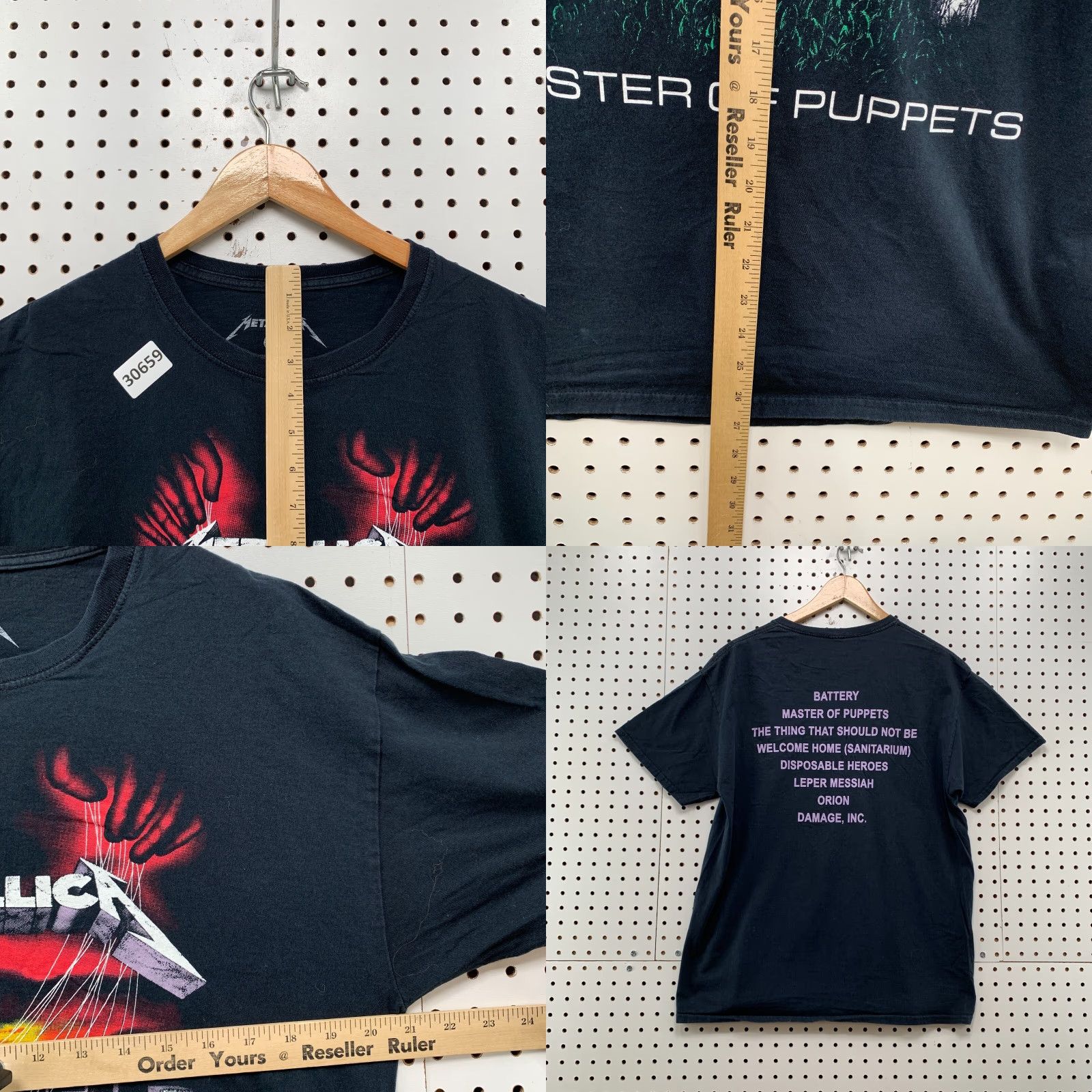 Etro Metallica Masters Of Puppet Shirt Mens M Band Music Blue Cotton Short Sleeve Crew Neck T-Shirt 21x27 Retro Unisex Adults Size US M / EU 48-50 / 2 - 8 Thumbnail