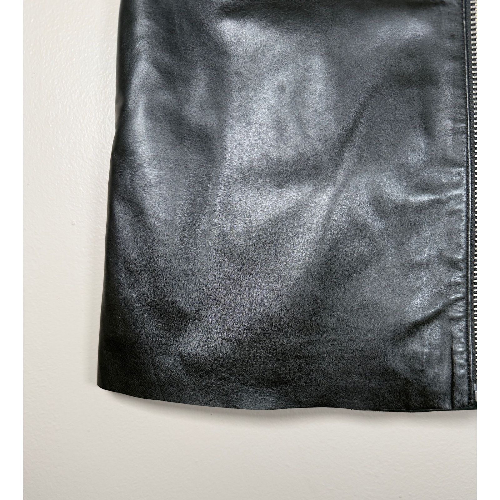 Muubaa Muubaa Impala A-Line Black White Leather Mini Skirt size 6 Size 28" / US 6 / IT 42 - 12 Thumbnail
