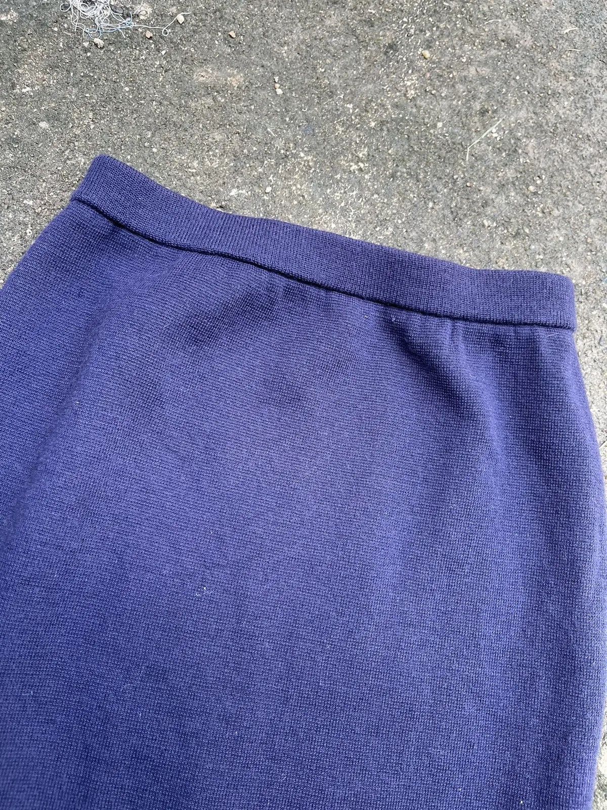 Issey Miyake Vintage Issey Miyake Navy Blue Knit Pencil Skirt Size 24" / US 00 / IT 34 - 4 Thumbnail