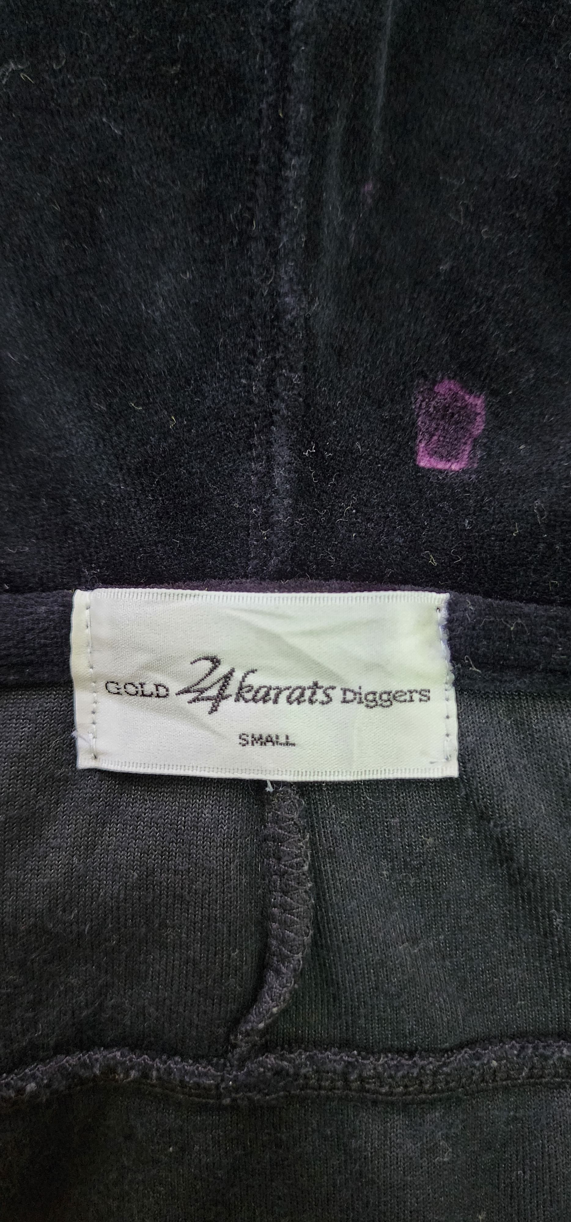 Japanese Brand Gold 24K Digger Velour Hoodie Size S / US 4 / IT 40 - 3 Thumbnail