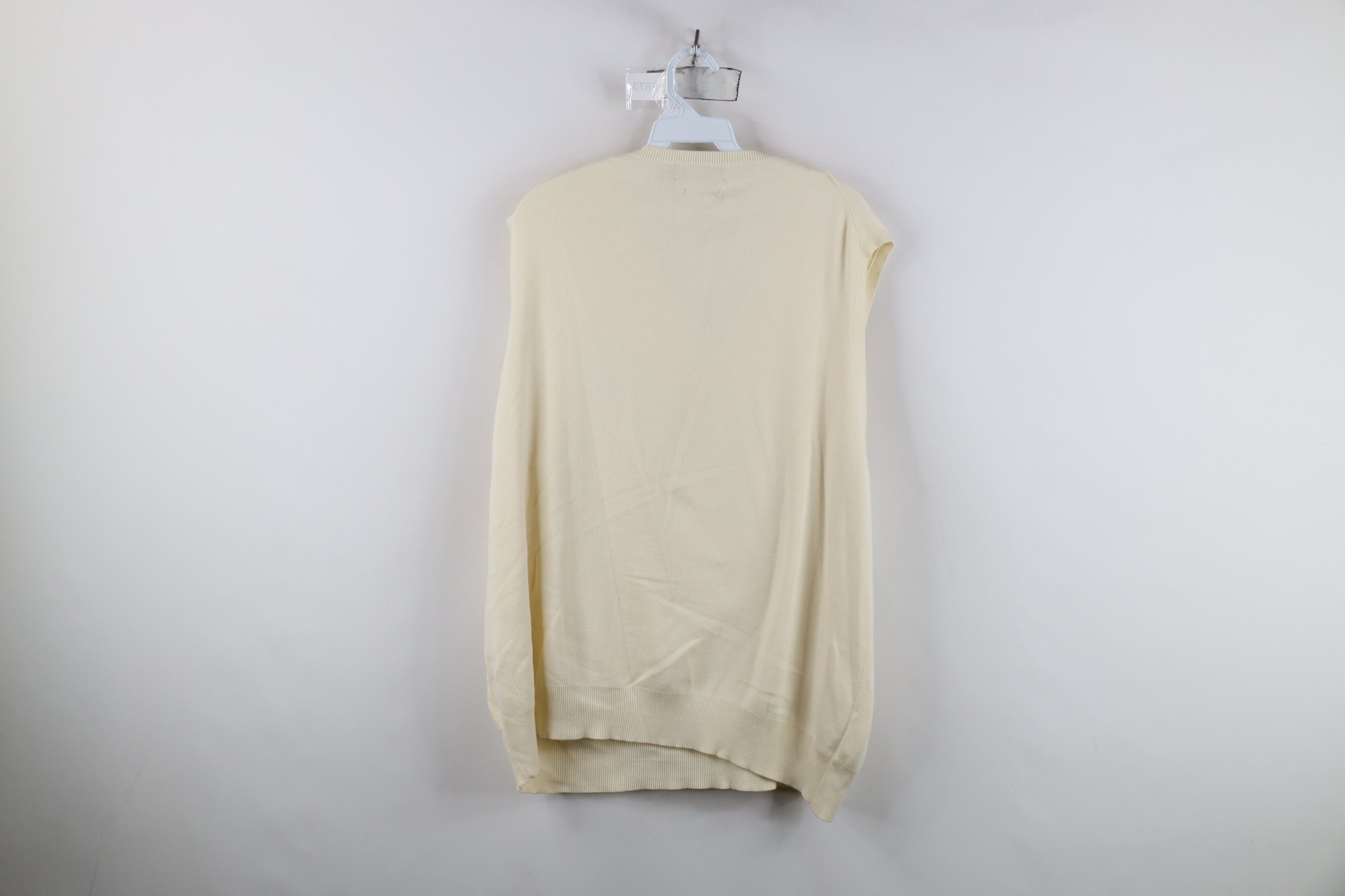 Ralph Lauren Vintage Ralph Lauren Cotton Ribbed Knit Sweater Vest Cream Size US XXL / EU 58 / 5 - 9 Thumbnail