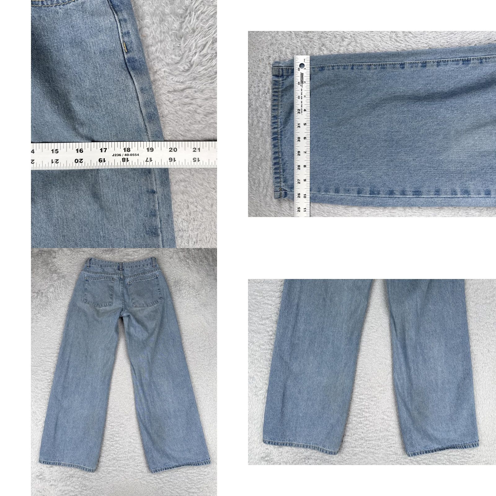 Shein Shein Jeans Women 4 Blue Mod Rise Wide Leg Light Wash Relaxed Denim Cotton 26x29 Size 27" / US 4 / IT 40 - 9 Thumbnail