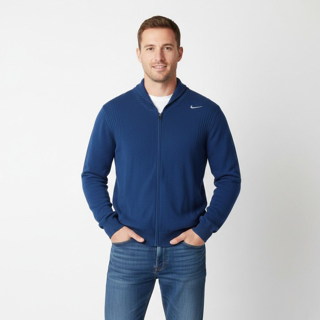 Nike Nike Men L Sweater Navy Long Stretch 8039 Size US L / EU 52-54 / 3 - 1 Thumbnail