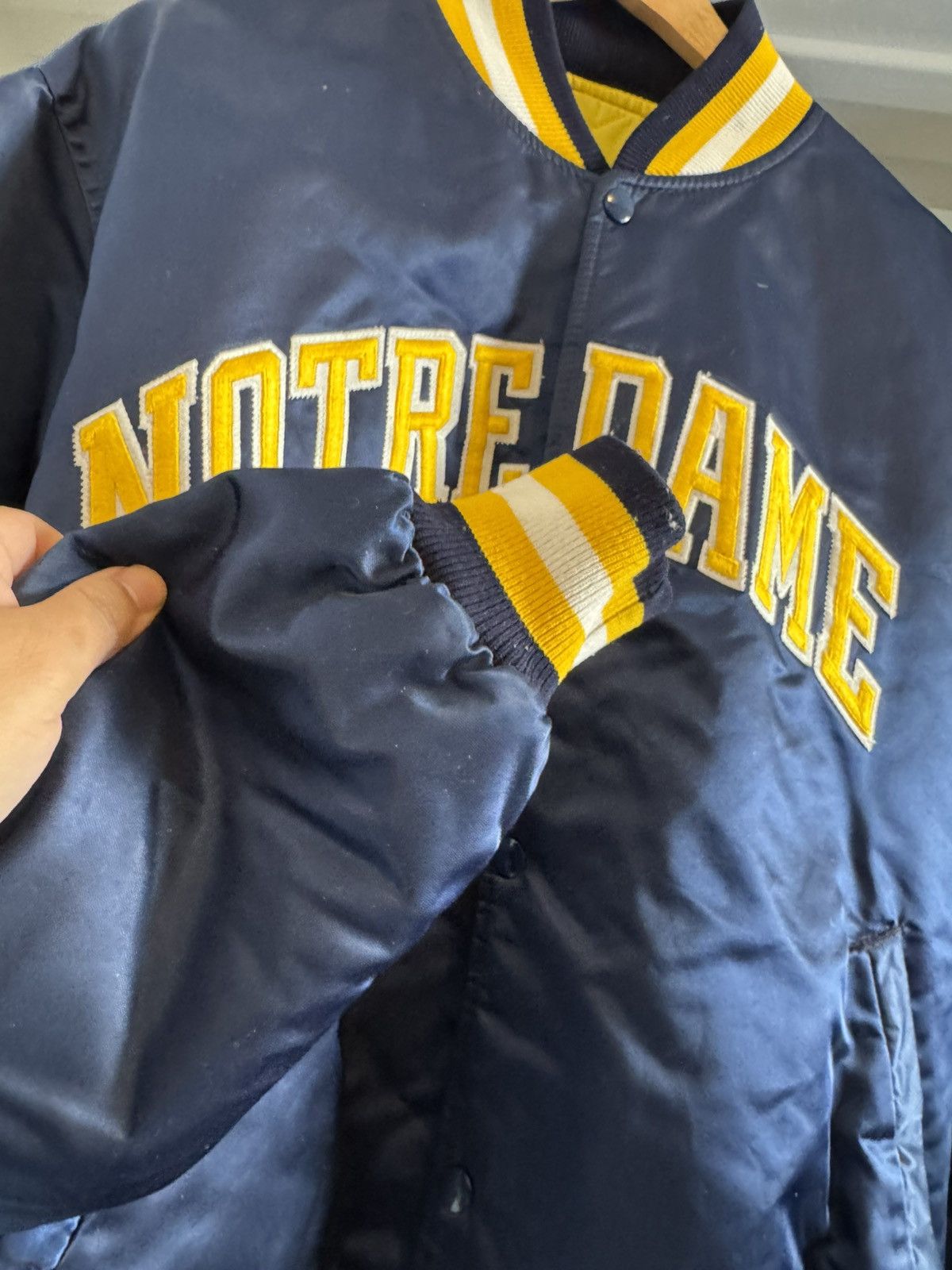 Starter Vintage Norte Dame Starter Satin jacket size XL Size US XL / EU 56 / 4 - 3 Thumbnail