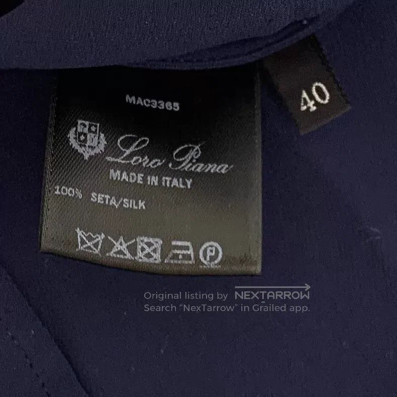 Loro Piana Loro Piana Dark Blue Mulberry Silk Notched Collar Long Sle Size XS / US 0-2 / IT 36-38 - 6 Thumbnail