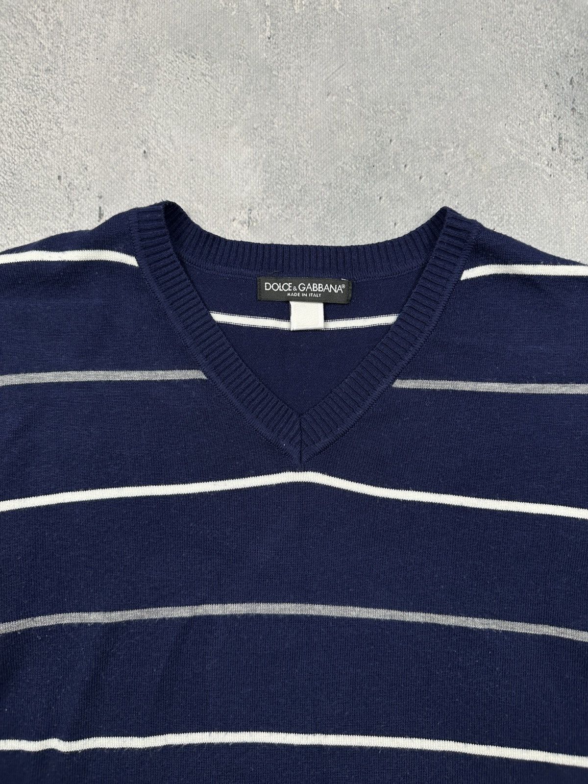 Dolce & Gabbana Vintage Dolce & Gabbana striped wool blend V-neck sweater Size US M / EU 48-50 / 2 - 4 Thumbnail