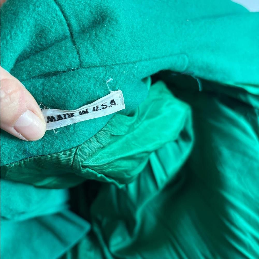 Designer Vintage Hockanum A Stevens Fabric green Wool Coat Size XXL / US 16-18 / IT 52-54 - 5 Thumbnail