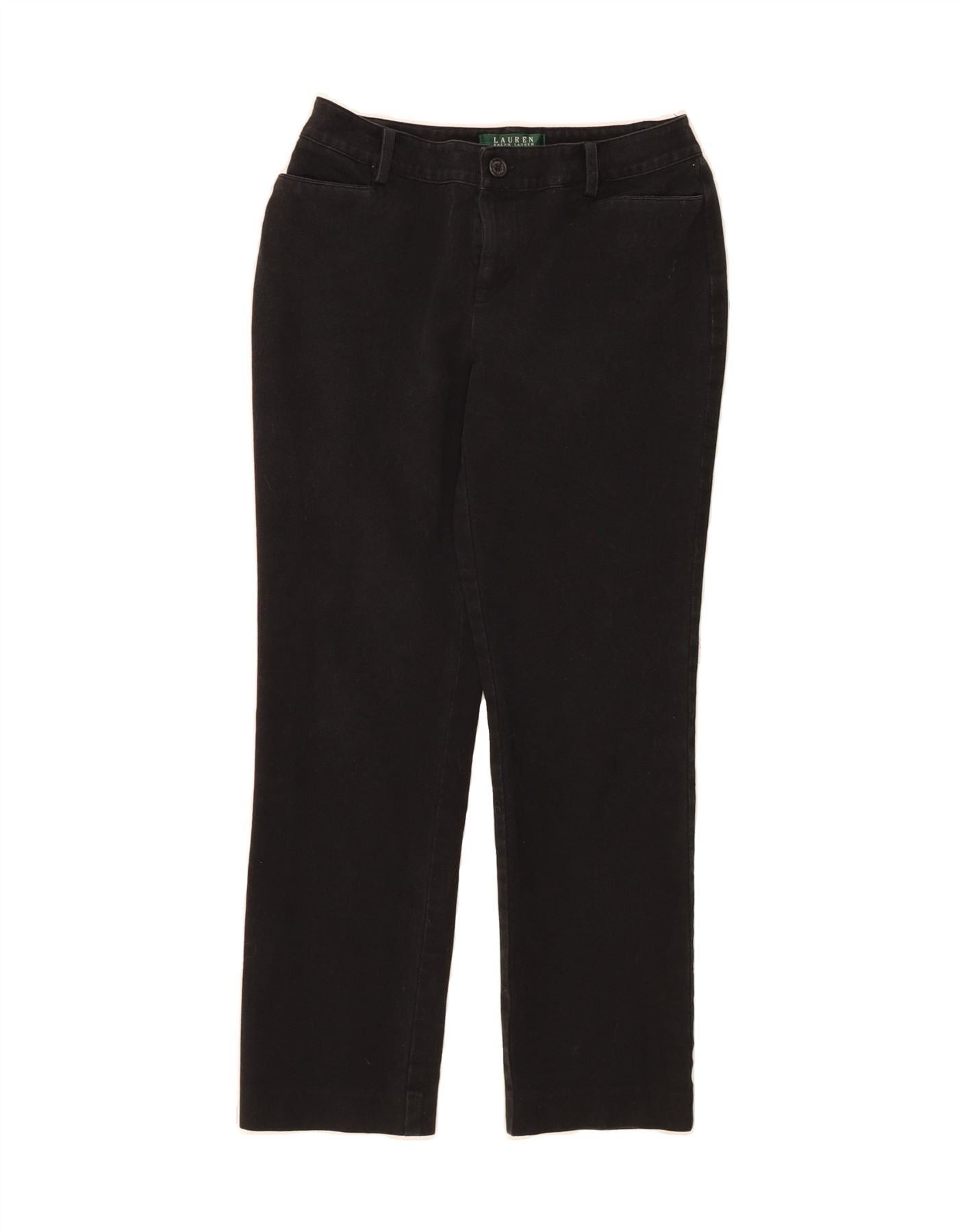 Ralph Lauren Womens Petite Straight Casual Trousers US 2 XS W27 L26 Black Size 24" / US 00 / IT 34 - 1 Thumbnail