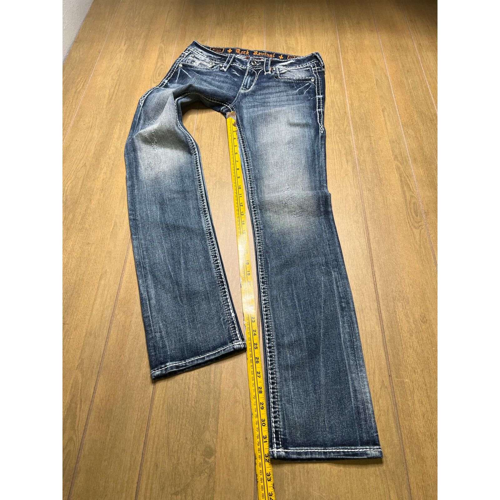 Rock Revival Rock Revival Embellished Low Rise Sargon Straight Denim 29 Size 29" - 13 Thumbnail