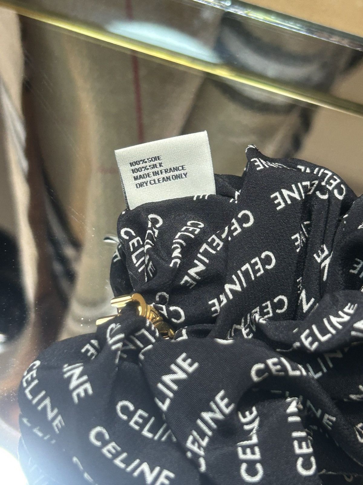 Celine Celine Black Silk Hair Scrunchy Size ONE SIZE - 3 Thumbnail