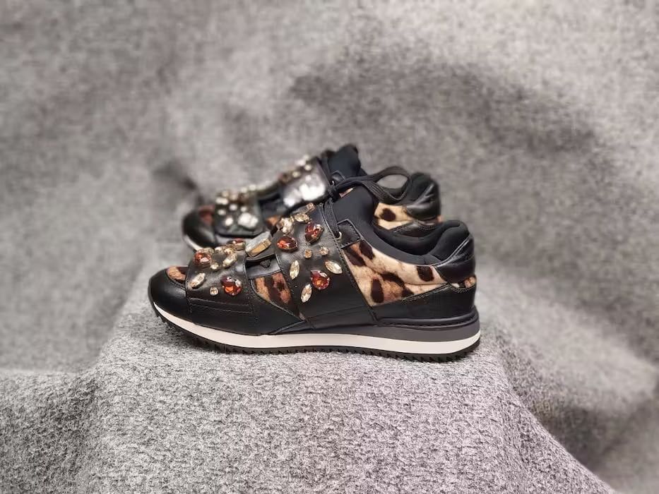 Dolce & Gabbana Dolce & Gabbana Leopard pattern stones velutto Sneakers Size US 9.5 / IT 39.5 - 13 Thumbnail