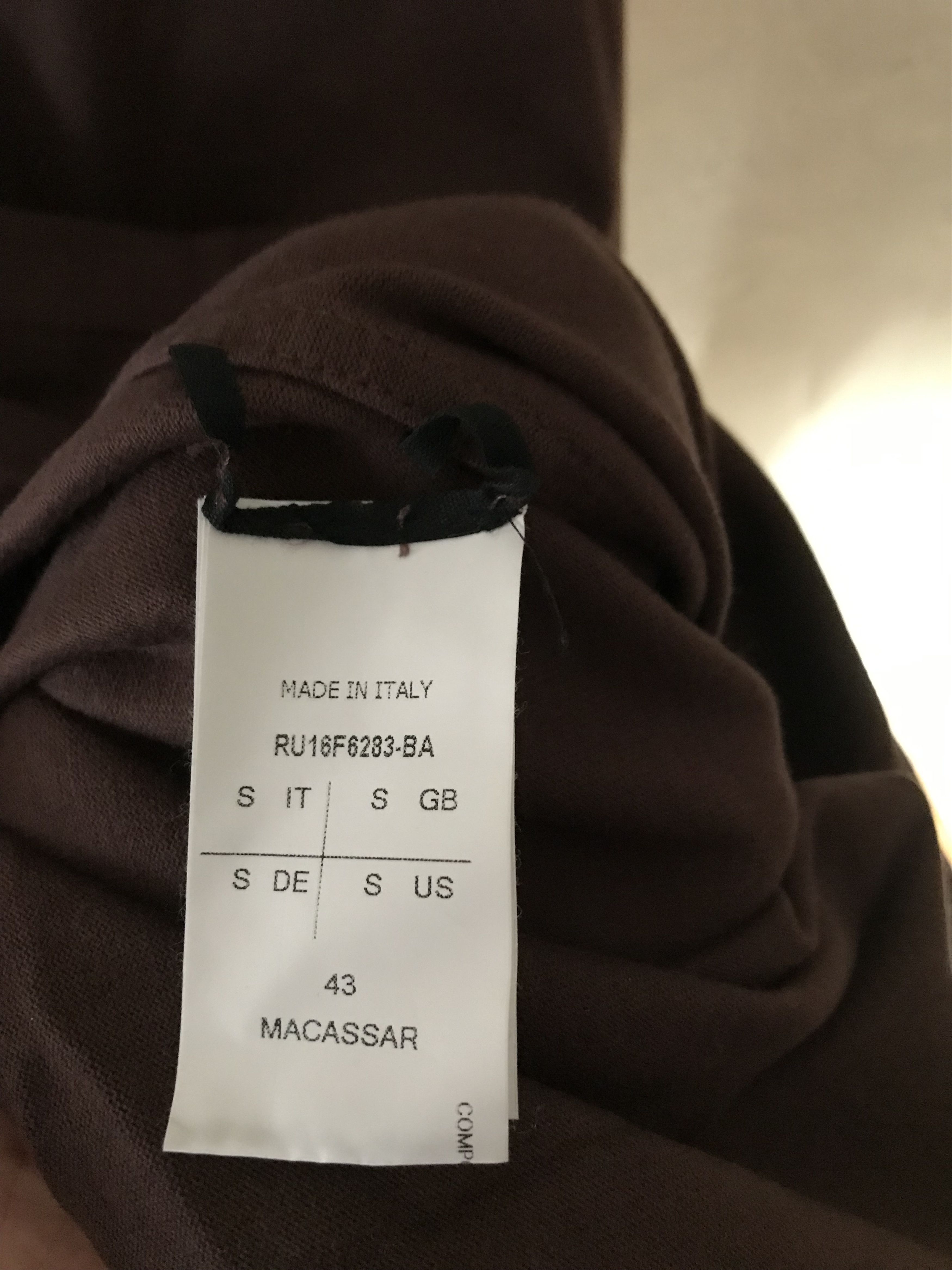 Rick Owens FW16 Rick Owens "Mastodon" jumbo sweatshirt, "macassar" Size US S / EU 44-46 / 1 - 4 Thumbnail