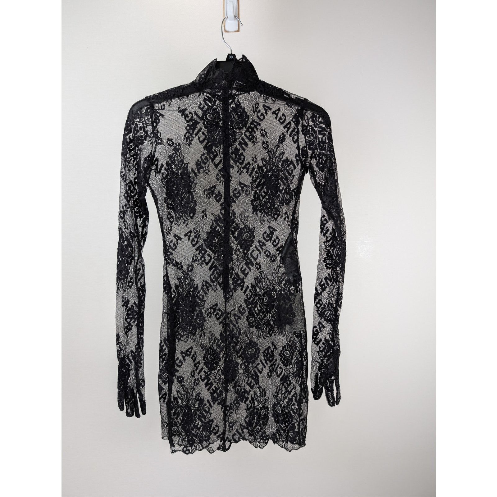 Balenciaga o1rshd1 Glove Dress Stretch Lace in Black Size S / US 4 / IT 40 - 8 Thumbnail