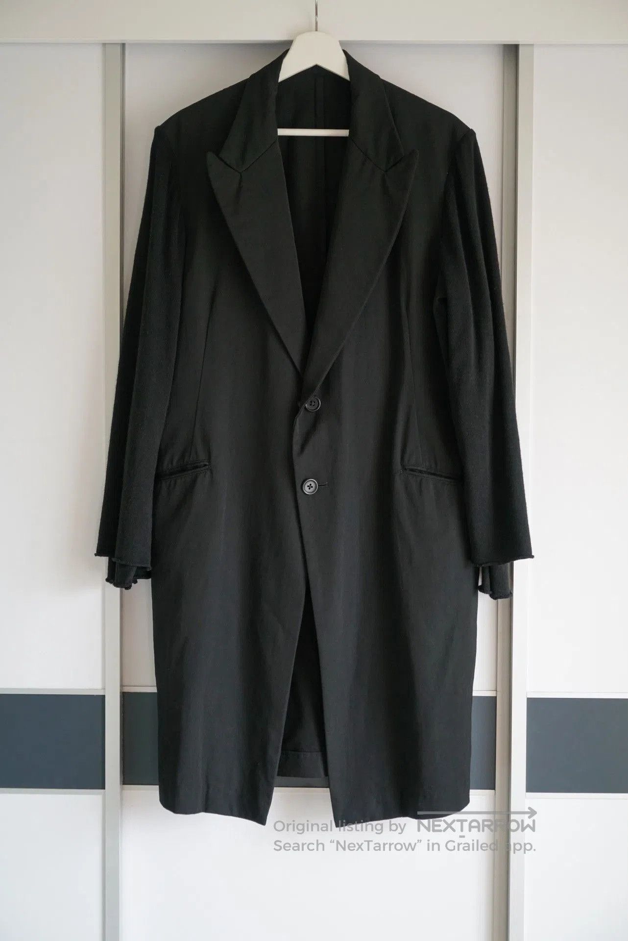 Yohji Yamamoto black wool oversized coat with unique sleeves. Size S / US 4 / IT 40 - 2 Thumbnail