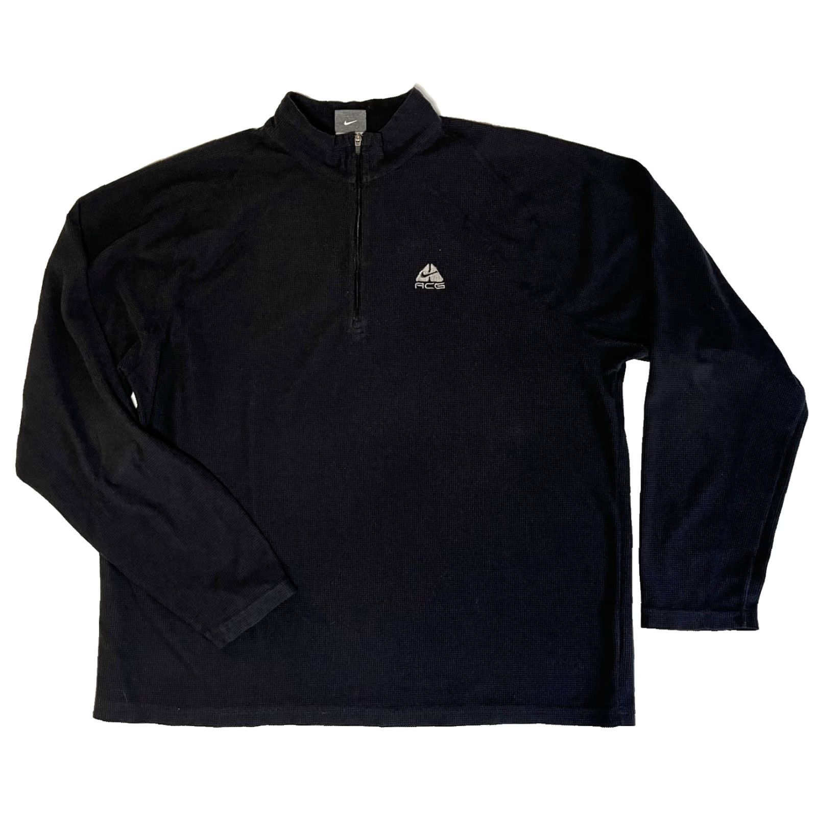 Nike VINTAGE Nike ACG Therma Fit 1/4 Zip Pullover Mens Large Black 100% Polyester Fleece Logo Winter Outdoor Activewear Size US L / EU 52-54 / 3 - 3 Thumbnail