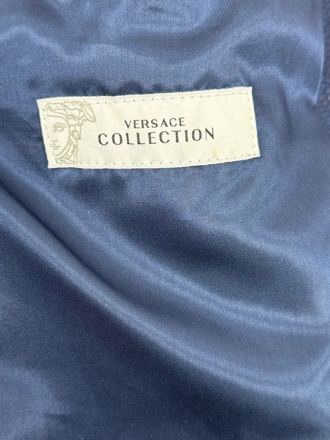 Versace 2000s Versace Navy Biker Leather Jacket Size US M / EU 48-50 / 2 - 14 Thumbnail