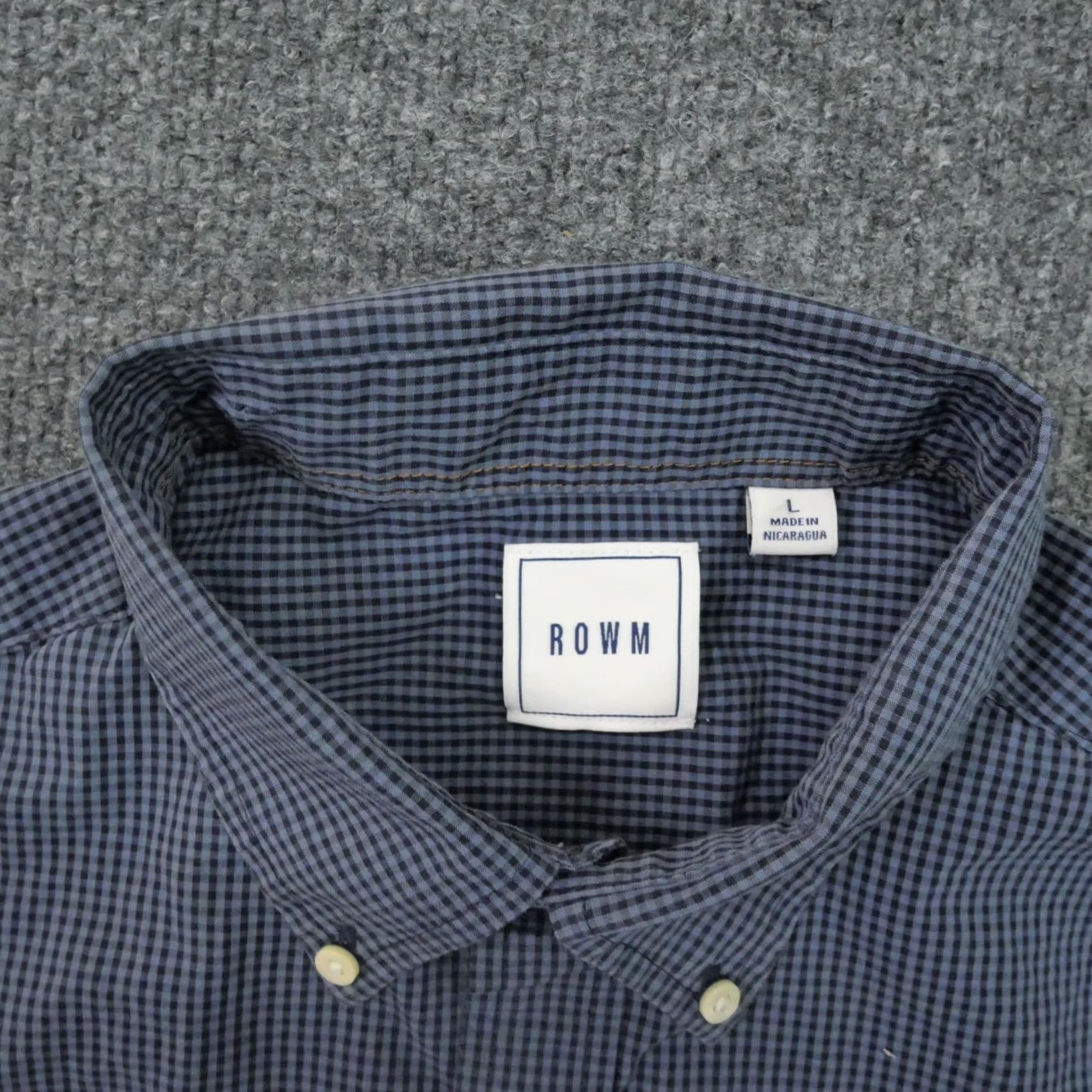 Vintage Rowm Shirt Mens Large Blue Plaid Button Up Long Sleeve Size US L / EU 52-54 / 3 - 4 Thumbnail
