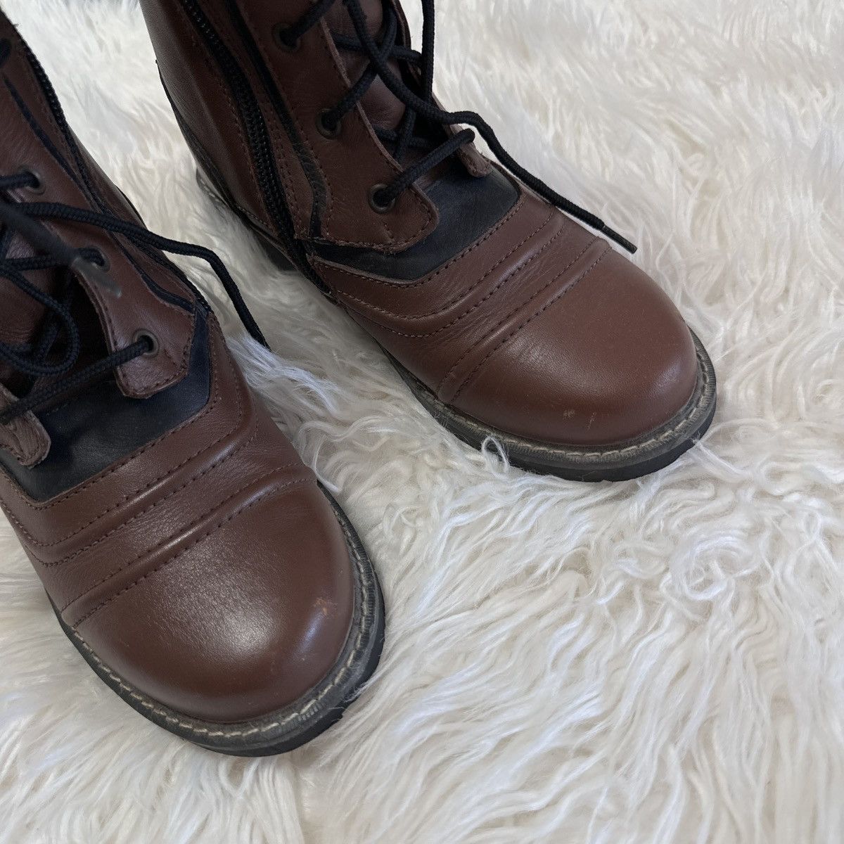 Other Held Ladies Boots Motorcycle Classic Vintage Brown Leather Size US 6 / IT 36 - 4 Thumbnail