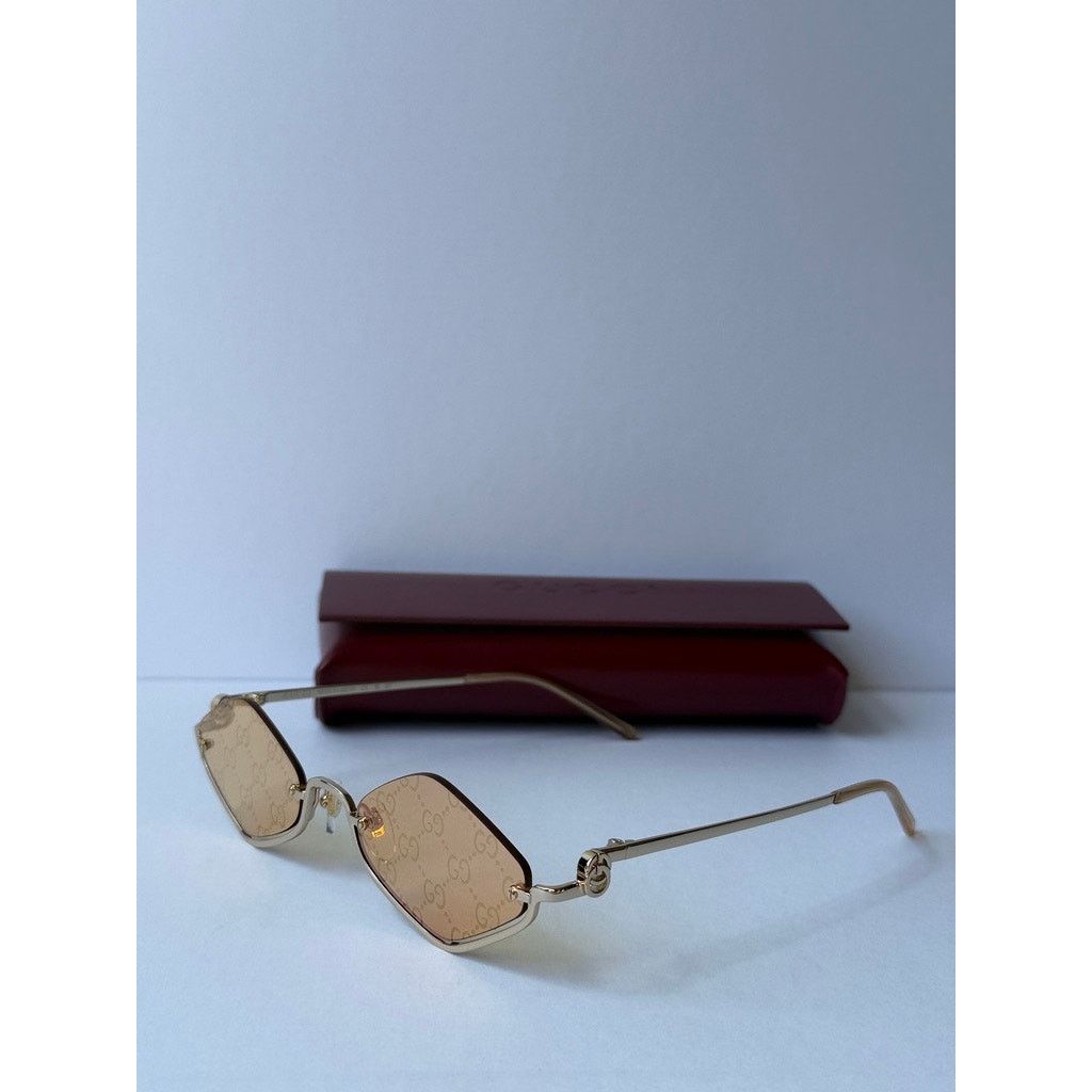 Gucci NEW Gucci GG1604S Gold Cat Eye Logo Mirror Sunglasses $720 Size ONE SIZE - 6 Thumbnail