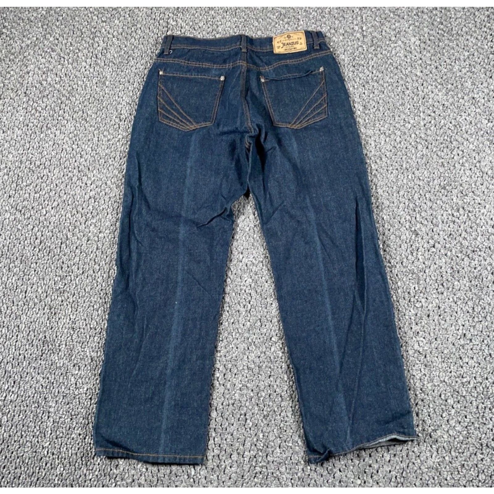 Akademiks VINTAGE Akademiks Jeans Tapered 36 x 32 Men Dark Blue Denim 90s Hip Hop Retro Embroidered Pockets 5-Pocket Regular Rise Mid Size US 32 / EU 48 - 2 Thumbnail