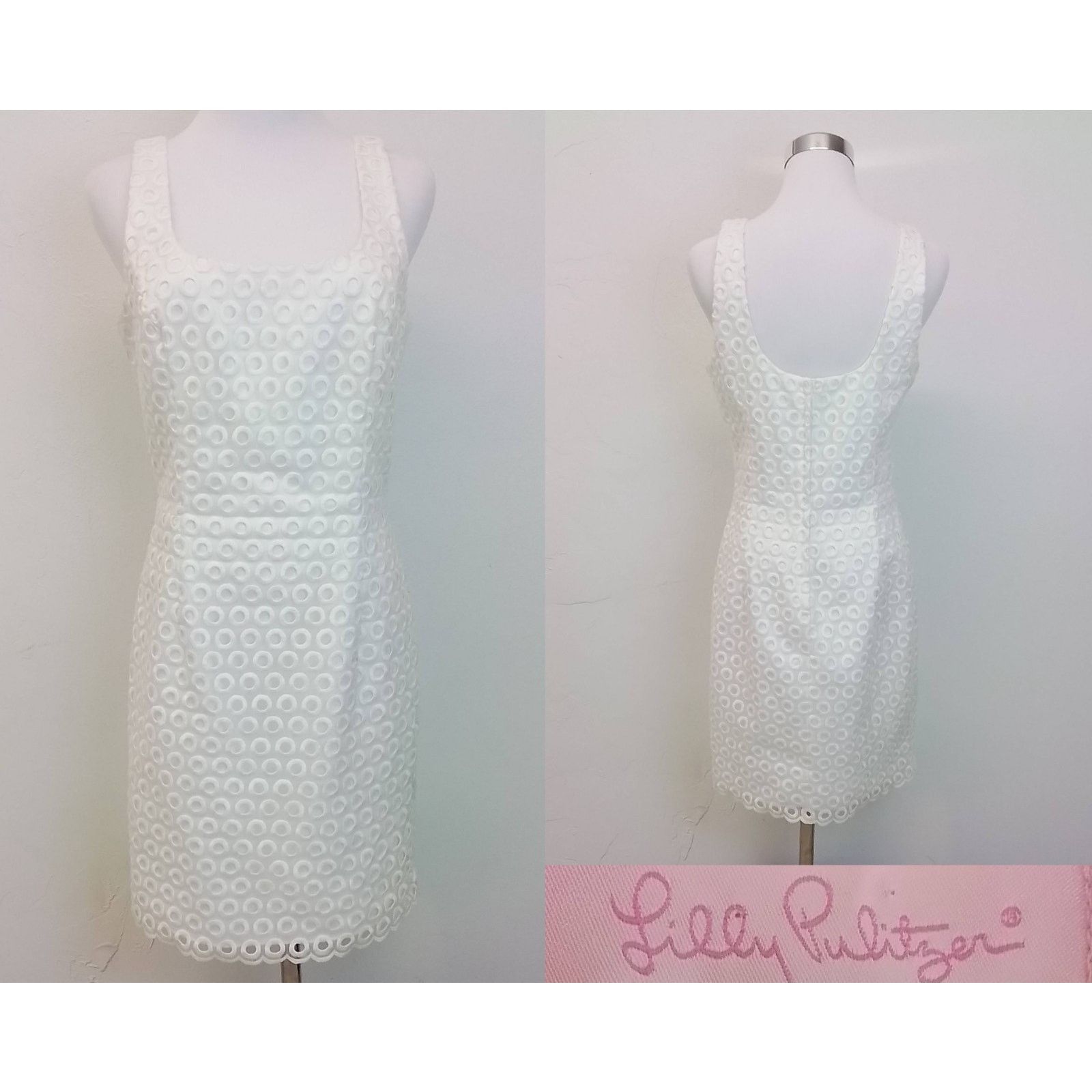 Lilly Pulitzer Lilly Pulitzer Mini Dress Women's 6 White Eyelet Sleeveless Size M / US 6-8 / IT 42-44 - 1 Thumbnail