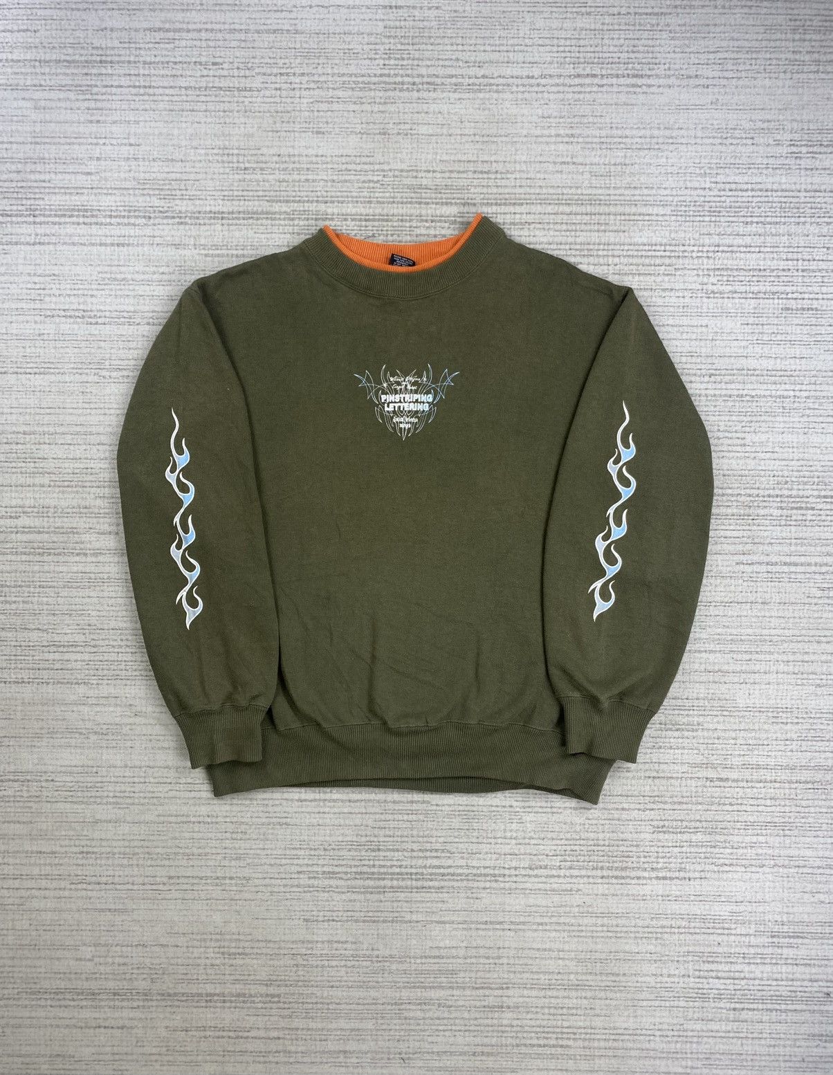 Japanese Brand Vintage Pinstriping Lettering Spellout Longsleeve Sweatshirt Size US L / EU 52-54 / 3 - 2 Thumbnail