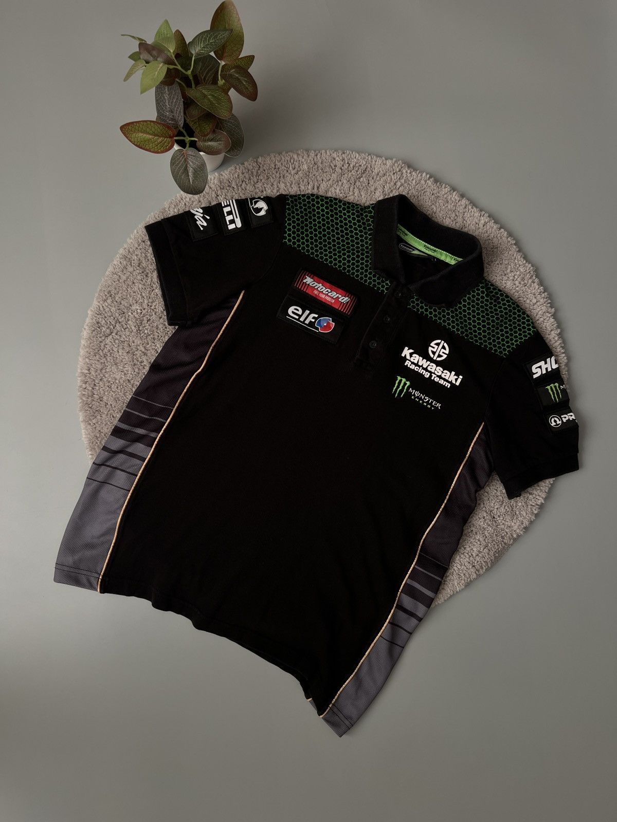 Vintage Vintage Kawasaki Racing Moto team polo t-shirt Size US L / EU 52-54 / 3 - 1 Thumbnail