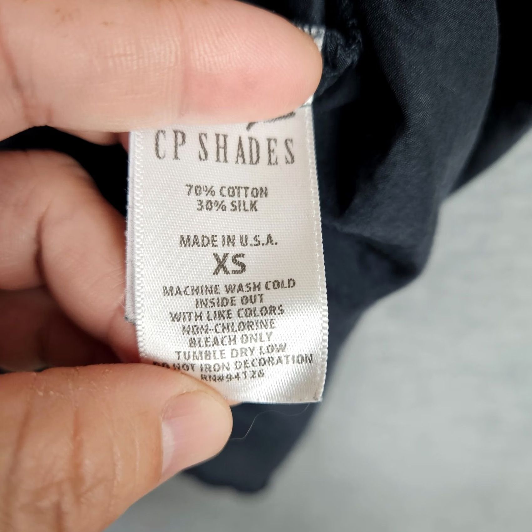 Vintage CP Shades Mill Valley Blouse Size XS Black Cotton Silk Blend V-neck Light Size XS / US 0-2 / IT 36-38 - 7 Thumbnail
