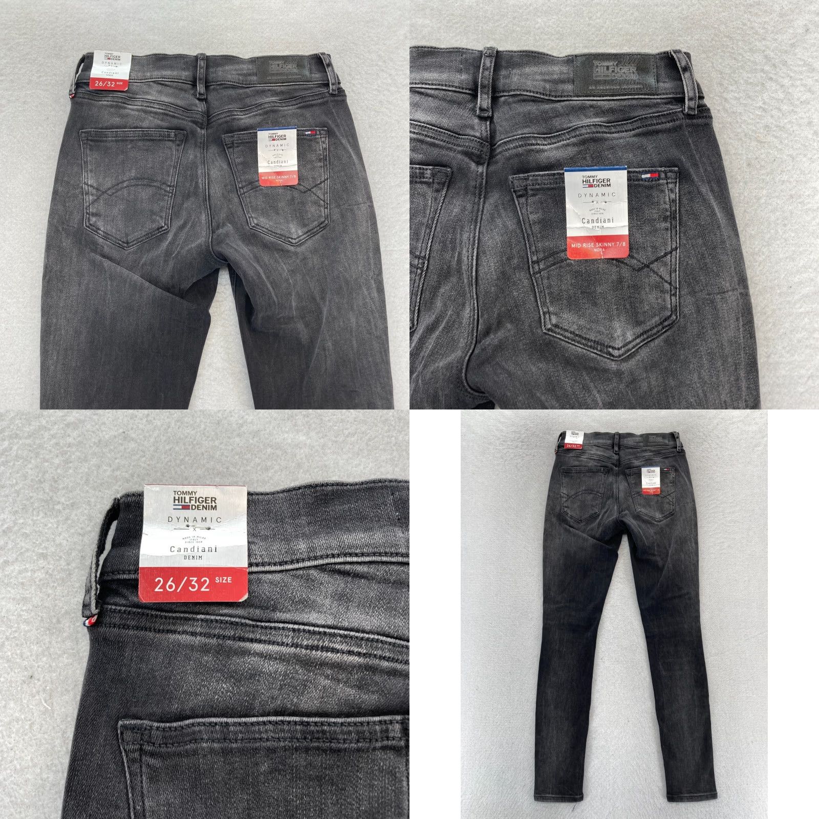 Tommy Hilfiger Tommy Hilfiger Jeans Women's 7/8 Nora Skinny Mid Rise Black Candiani Denim 26x27 Size 26" / US 2 / IT 38 - 9 Thumbnail