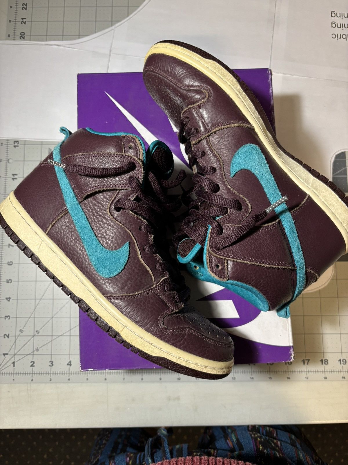Nike Nike SB Dunk high deep burgundy aquamarine Size US 8 / EU 41 - 2 Thumbnail