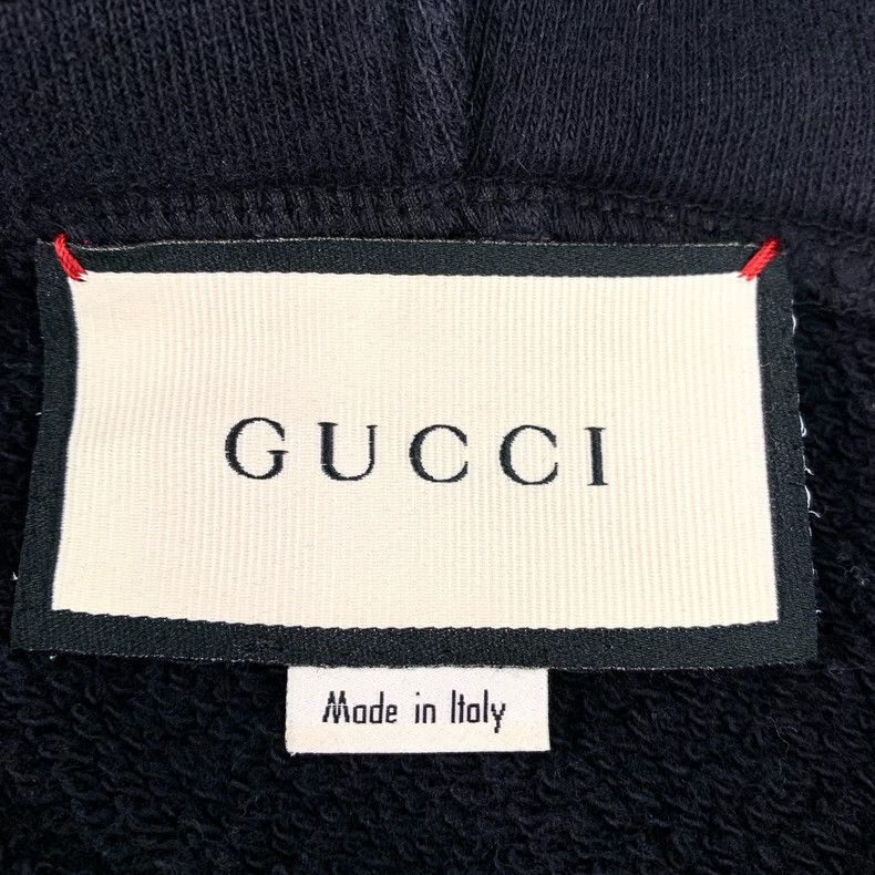 Gucci Gucci Black logo letter printed hooded drawstring sweatshir Size US S / EU 44-46 / 1 - 6 Thumbnail