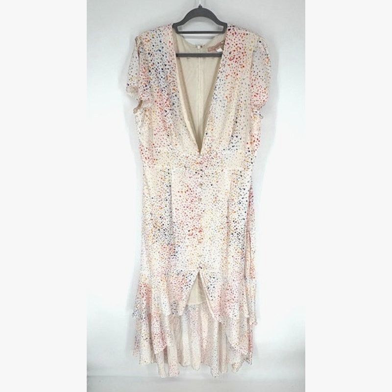 Hutch Hutch Multi Heart V-Neck High-Low Dress in White – Size 18W Size XXL / US 16-18 / IT 52-54 - 2 Thumbnail