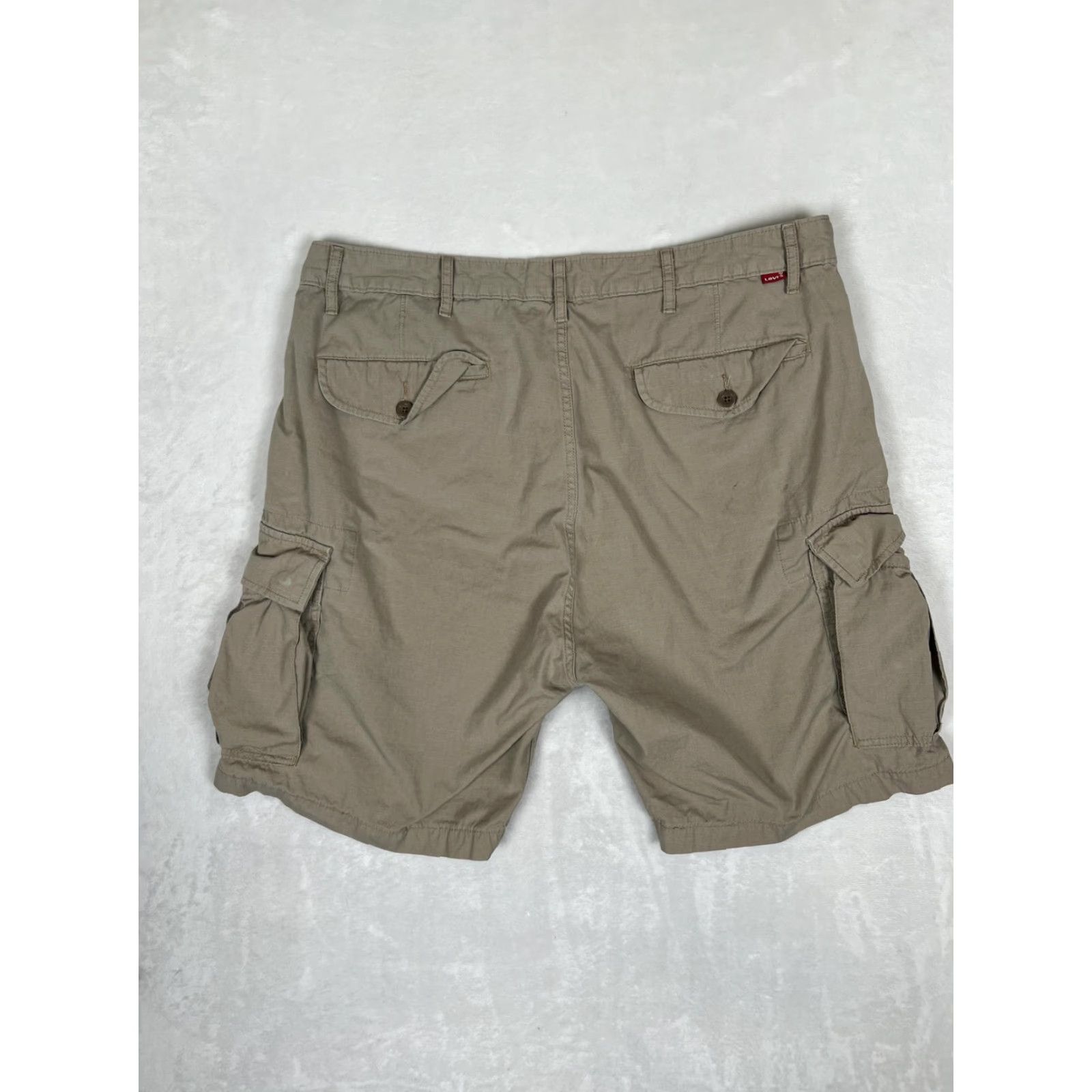 Levi's Levi's Cargo Shorts Mens 38 Khaki Ripstop Multi Pocket Utility Hiking Beige 9 In Inseam Front Flat Front Pockets Mens Size US 38 / EU 54 - 7 Thumbnail