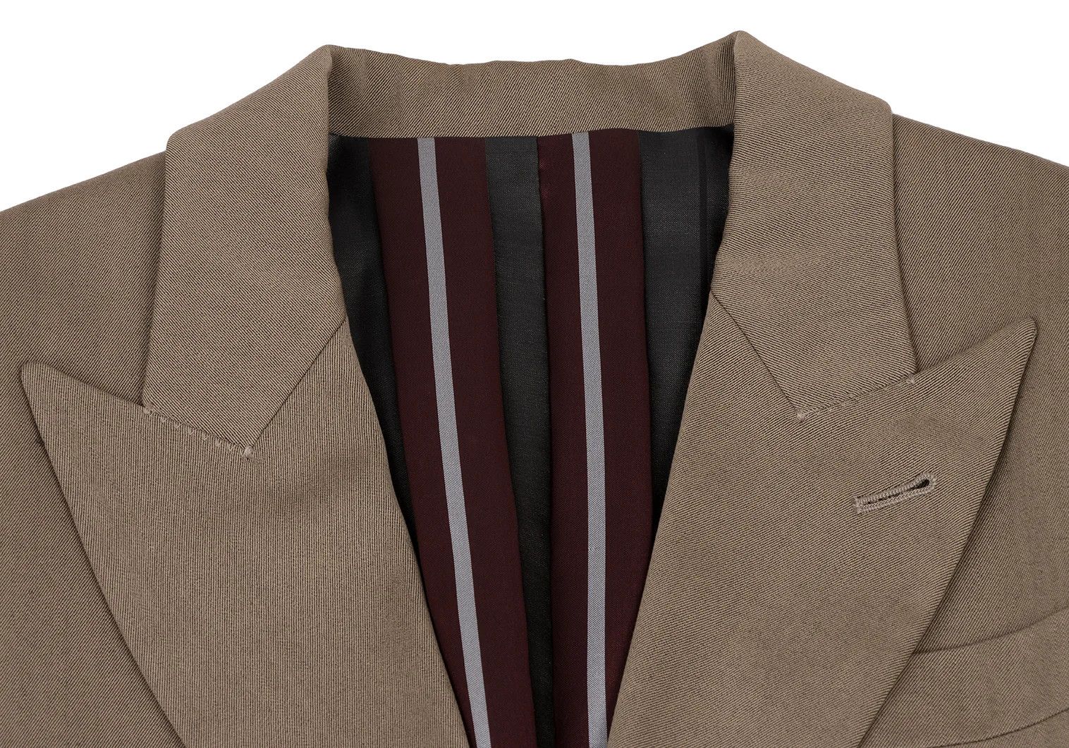 Jean Paul Gaultier Wool and Rayon Stripe 2B Jacket in Beige Size 48 Size US M / EU 48-50 / 2 - 3 Thumbnail