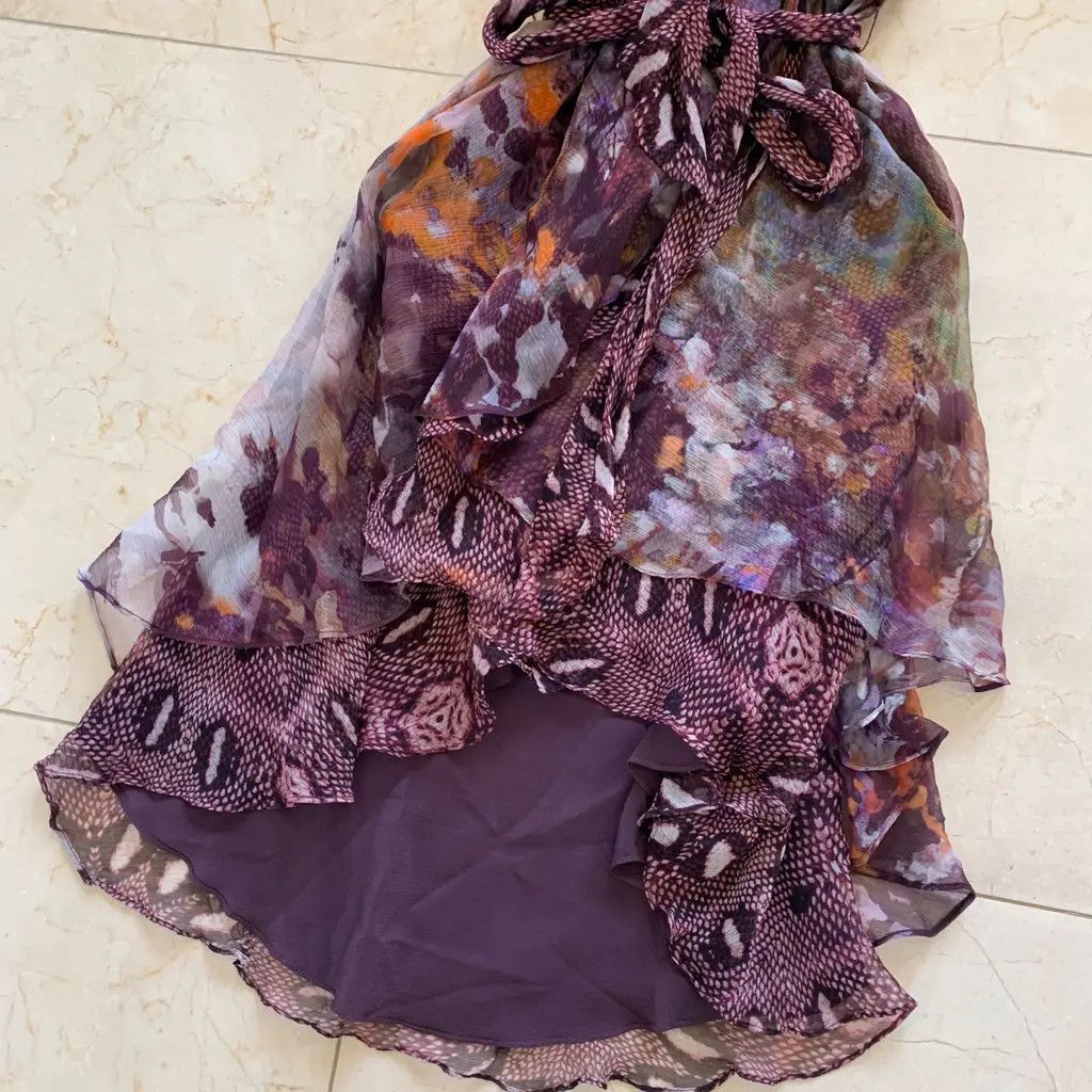 Haute Hippie Haute Hippie 100% Silk Asymmetric Halter Dress Print Size XS Size XS / US 0-2 / IT 36-38 - 5 Thumbnail