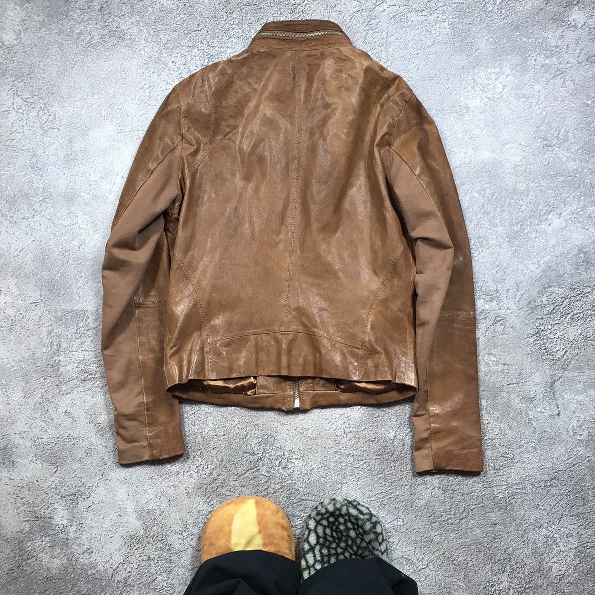 Genuine Leather Vintage 90s Brown Leather Jacket Streetwear Y2K Baggy Boxy M Size M / US 6-8 / IT 42-44 - 6 Thumbnail