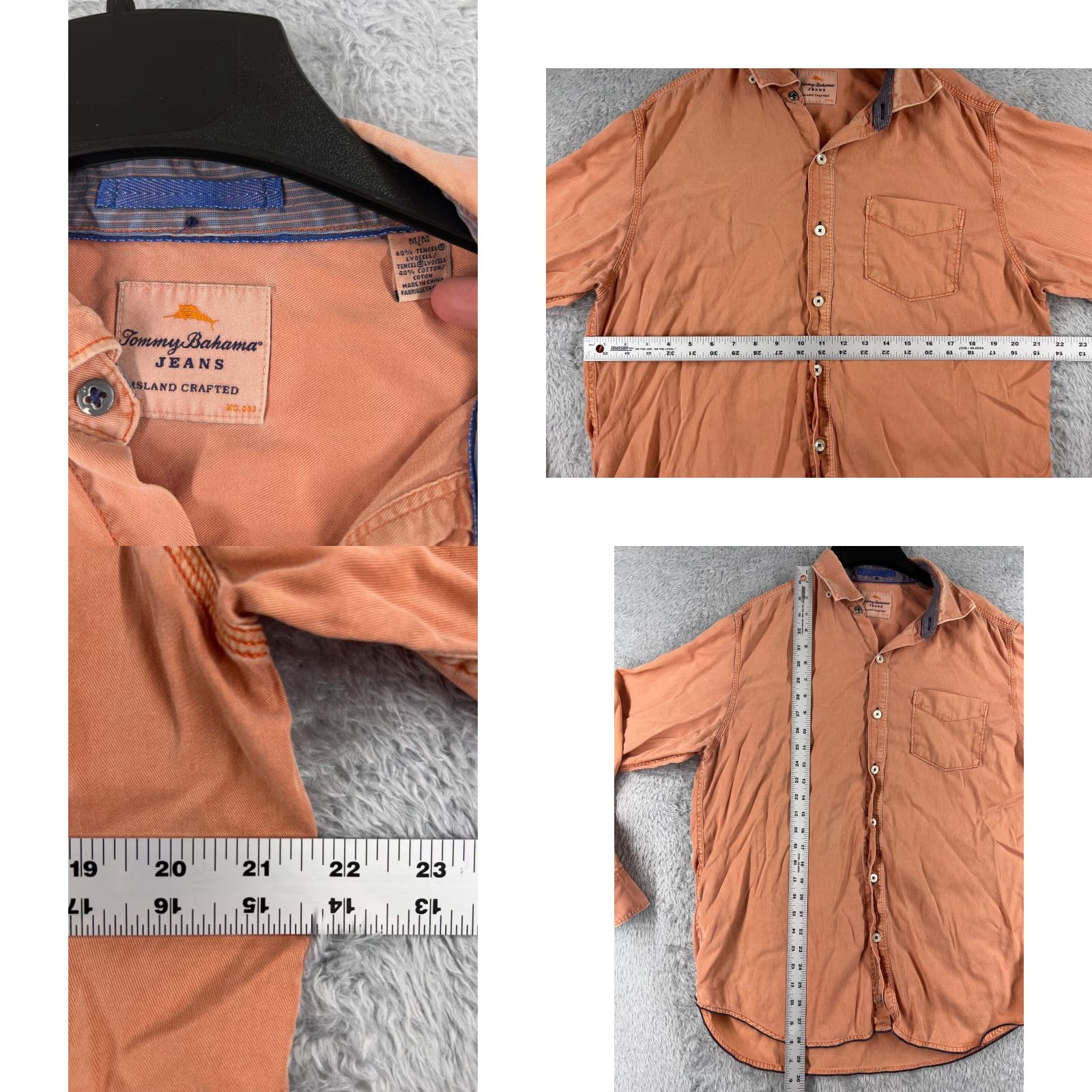 Tommy Bahama Tommy Bahama Shirt Men M Orange Long Sleeve Button-Up Twill Floral Aloha Beach Resort 90s? Size US M / EU 48-50 / 2 - 8 Thumbnail