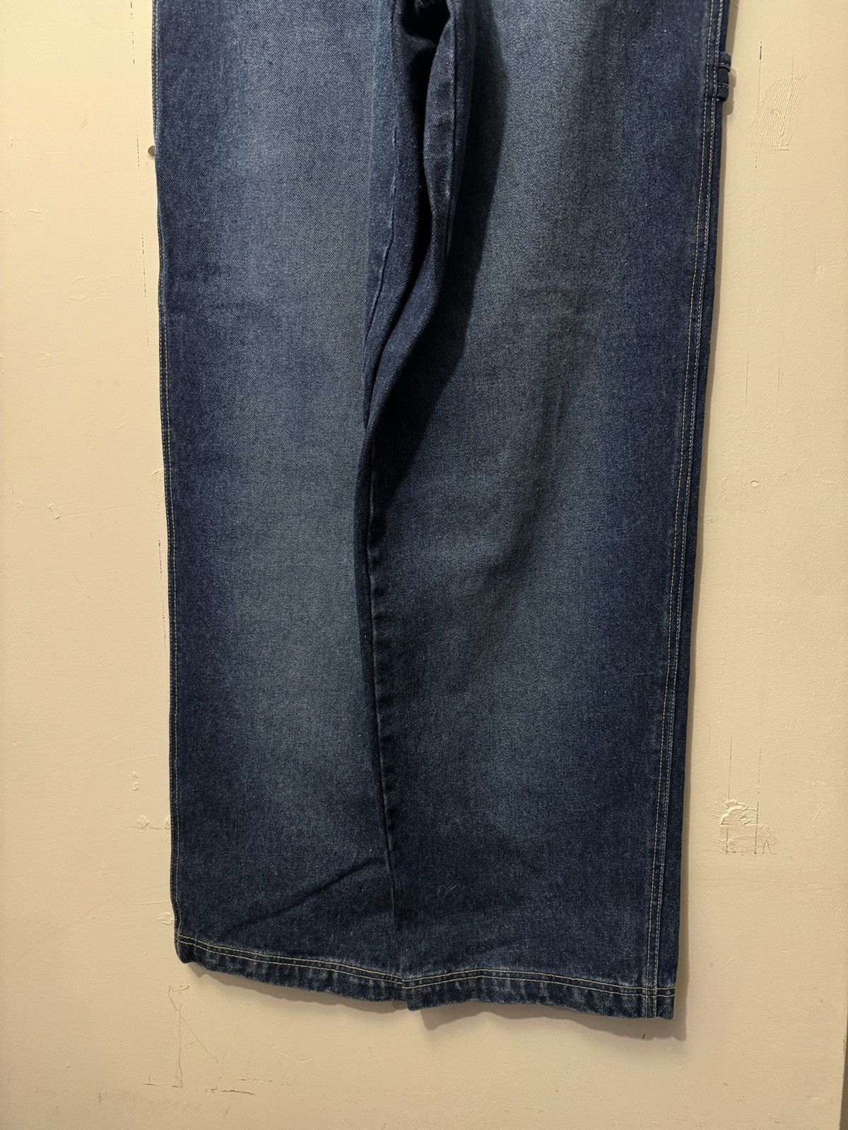 Vintage Y2K Faded Dark Blue Baggy Wide Leg Denim Skater Jeans Size US 34 / EU 50 - 8 Thumbnail